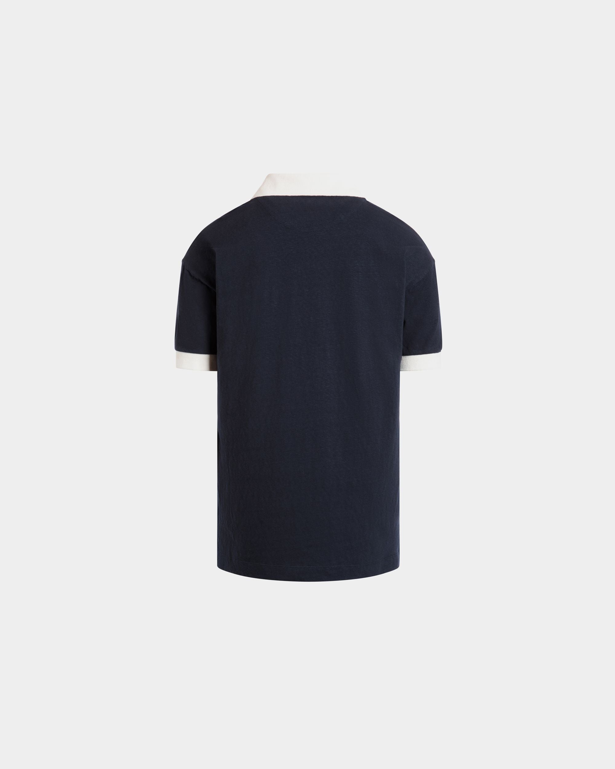 Bally Global - Polo Shirt in Navy Blue Stretch Cotton - Blue