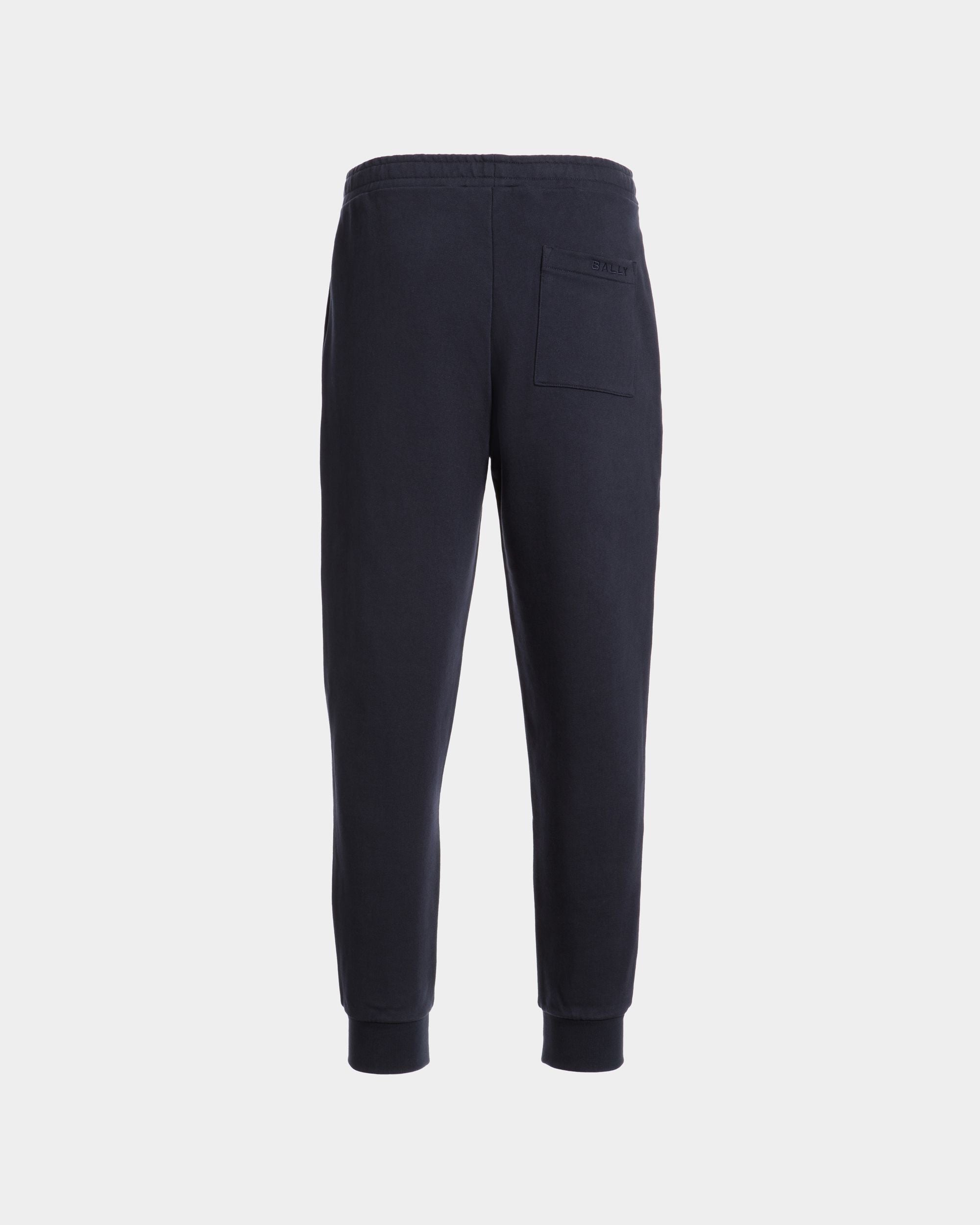 Bally Global - Sweatpants With a Bally Flag in Navy Blue Cotton - Blue