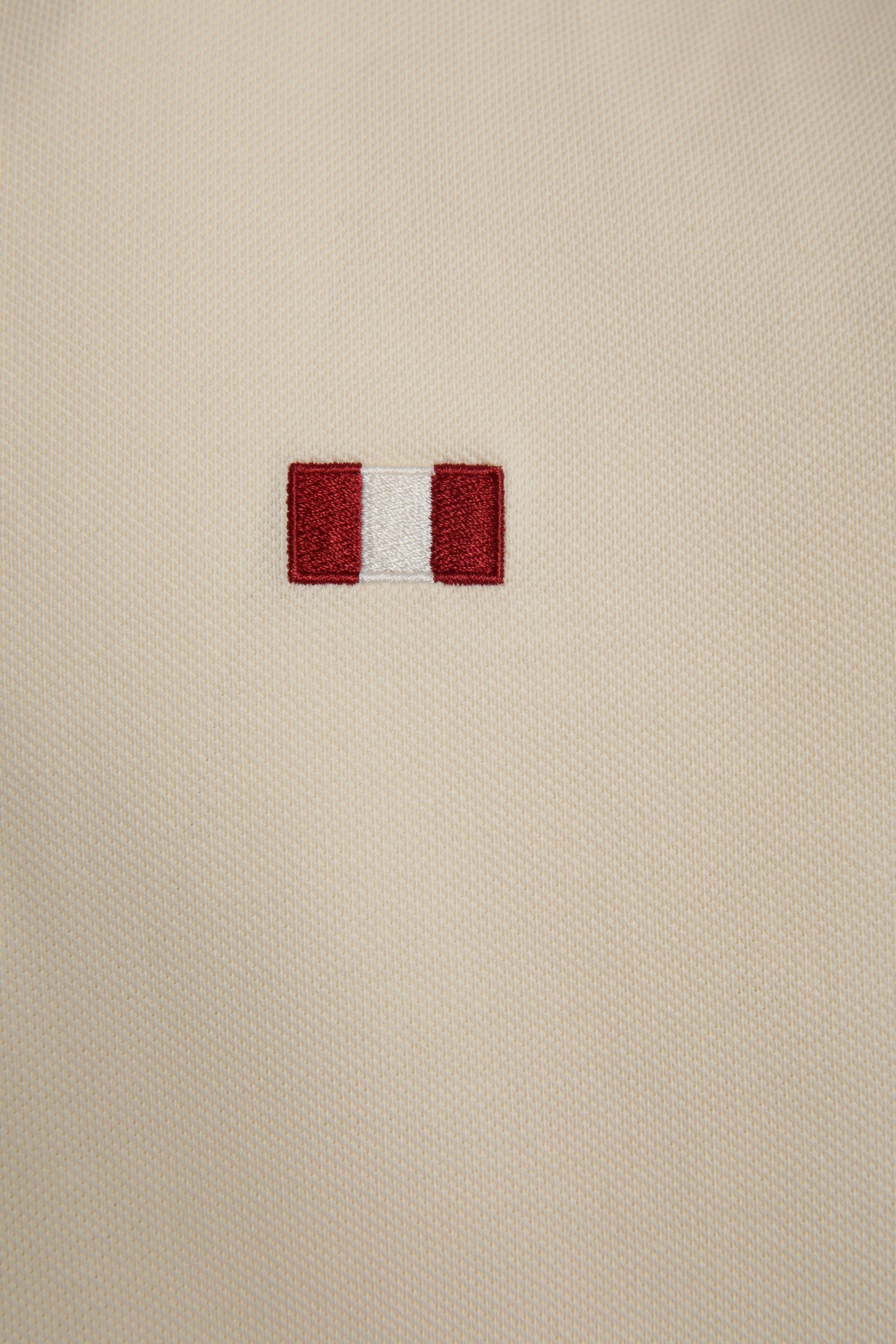 Bally Global - Polo With a Bally Flag in Ivory Cotton - White