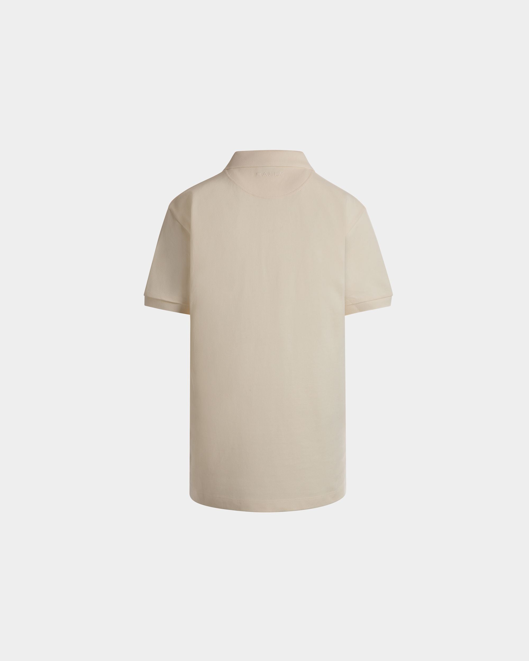 Bally Global - Polo With a Bally Flag in Ivory Cotton - White
