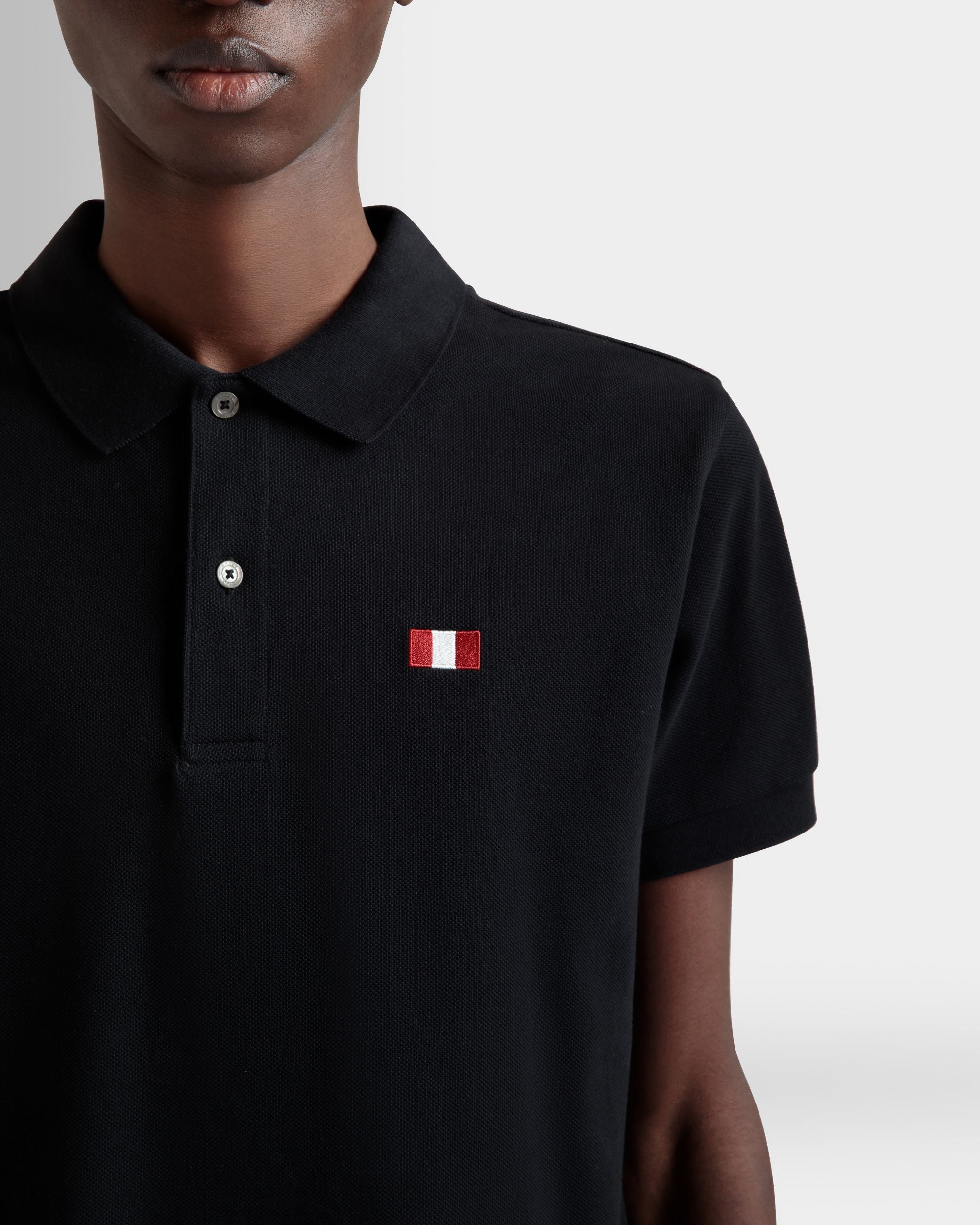 Bally Global - Polo With a Bally Flag in Black Cotton - Black
