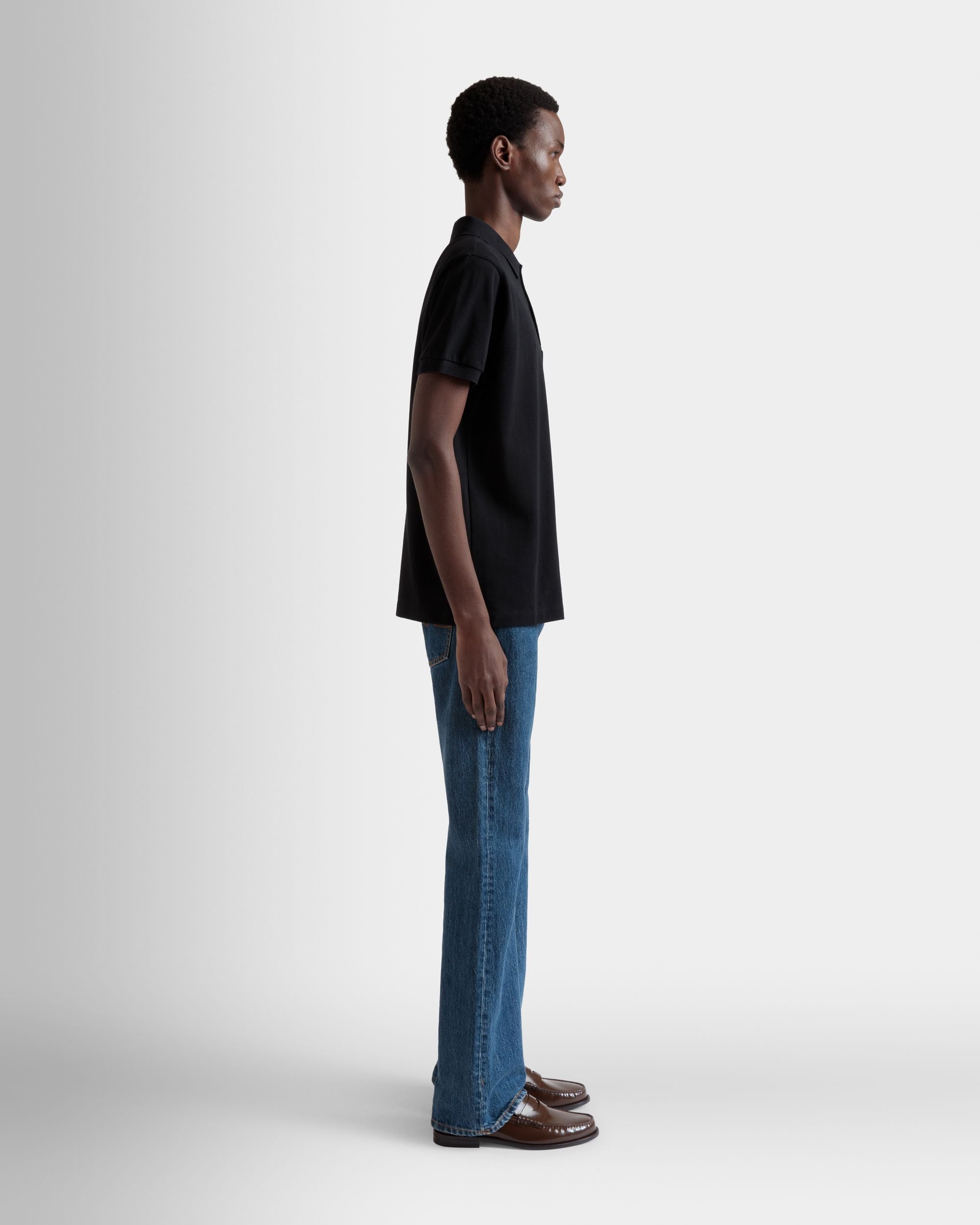 Bally Global - Polo With a Bally Flag in Black Cotton - Black