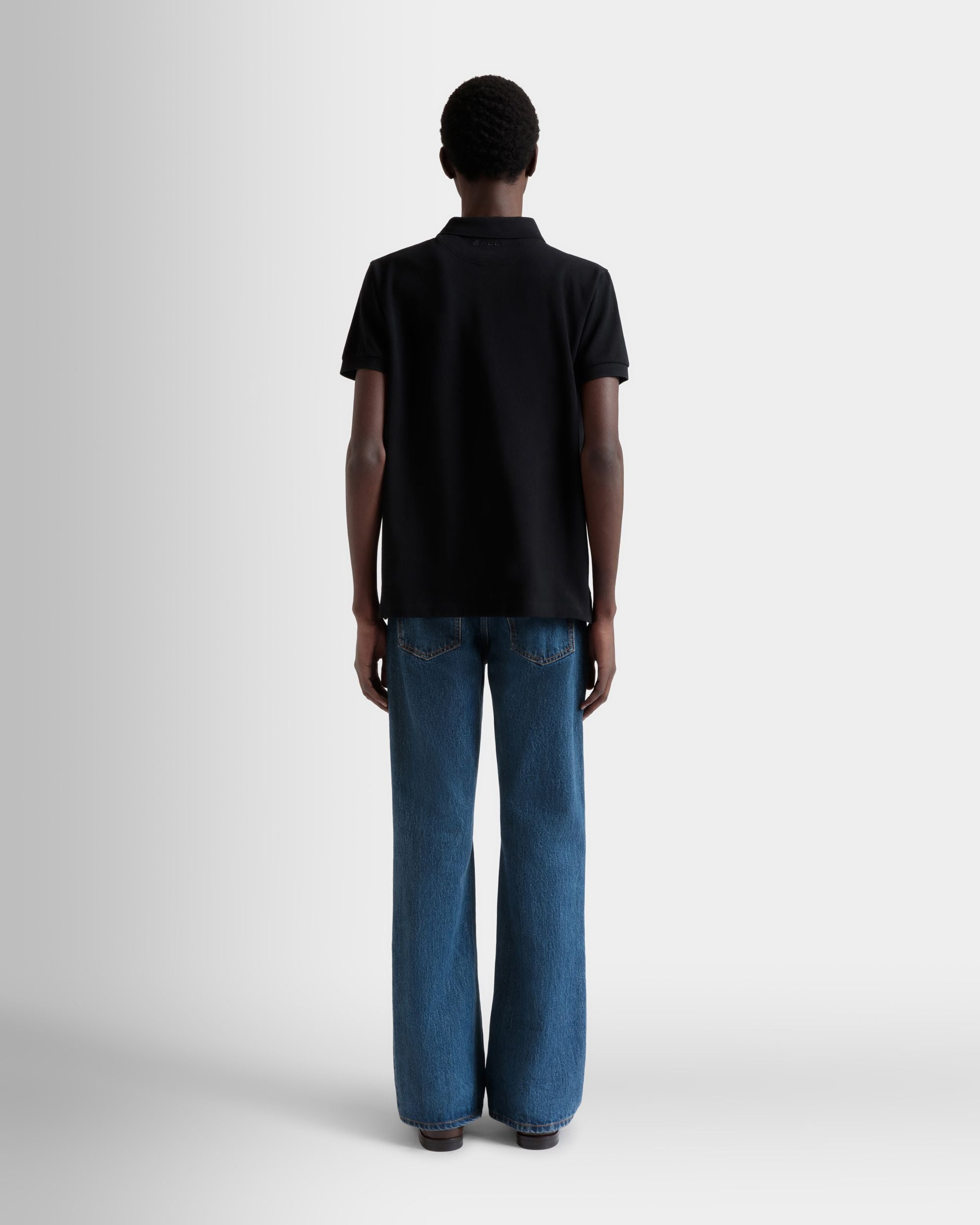 Bally Global - Polo With a Bally Flag in Black Cotton - Black