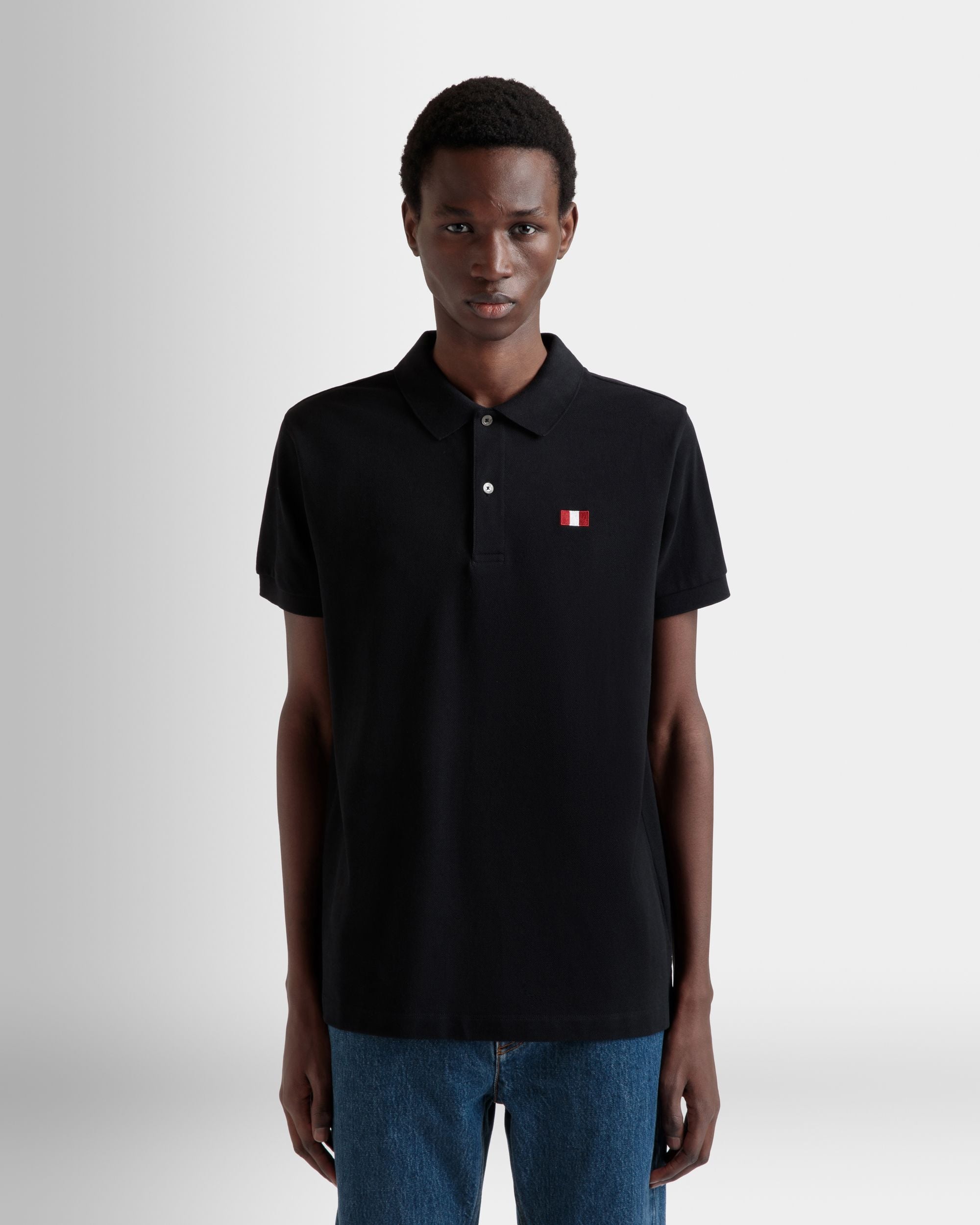 Bally Global - Polo With a Bally Flag in Black Cotton - Black