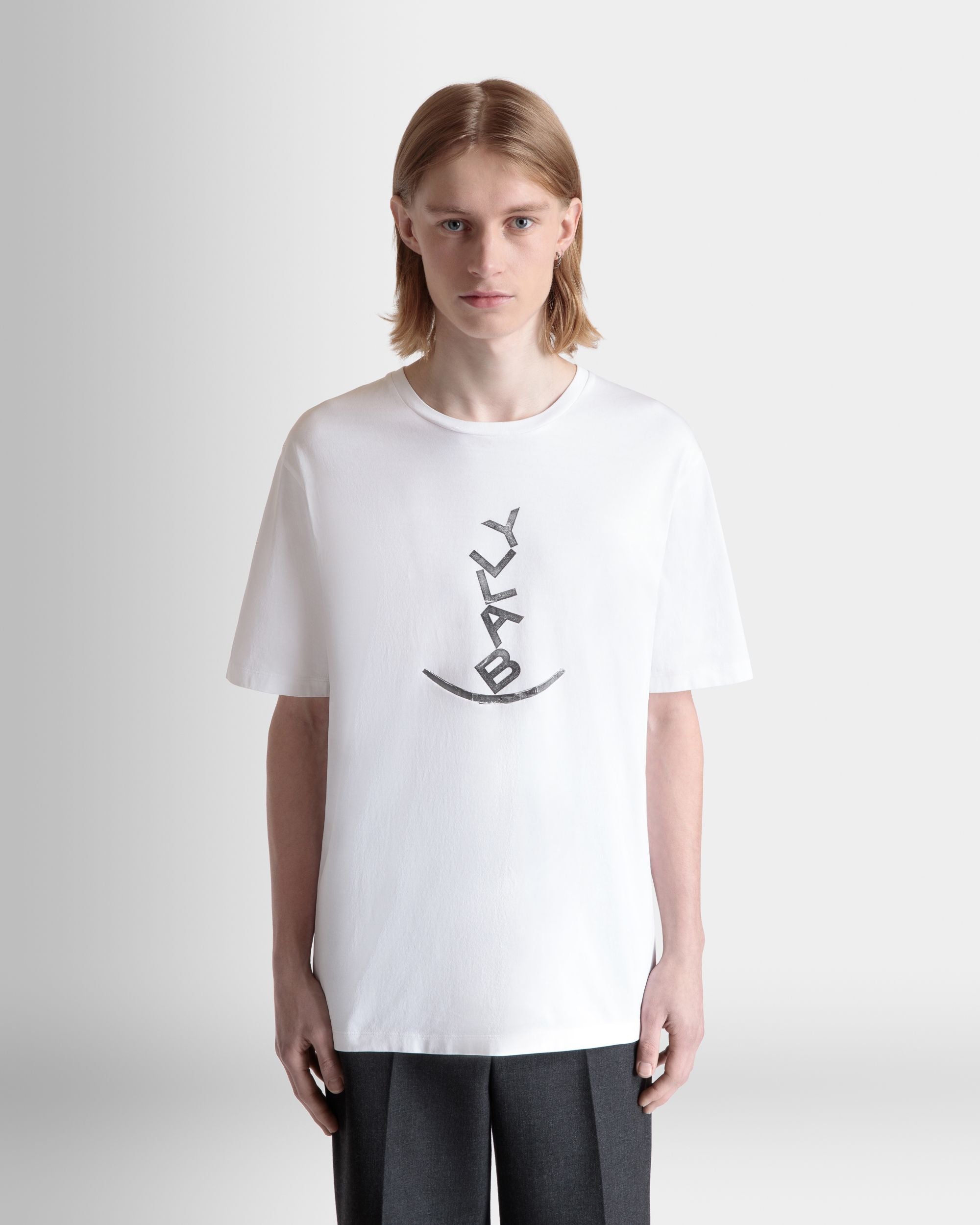Bally Global - T-Shirt With a Beni Bischof Rocking Bally Graphic in White Cotton - White