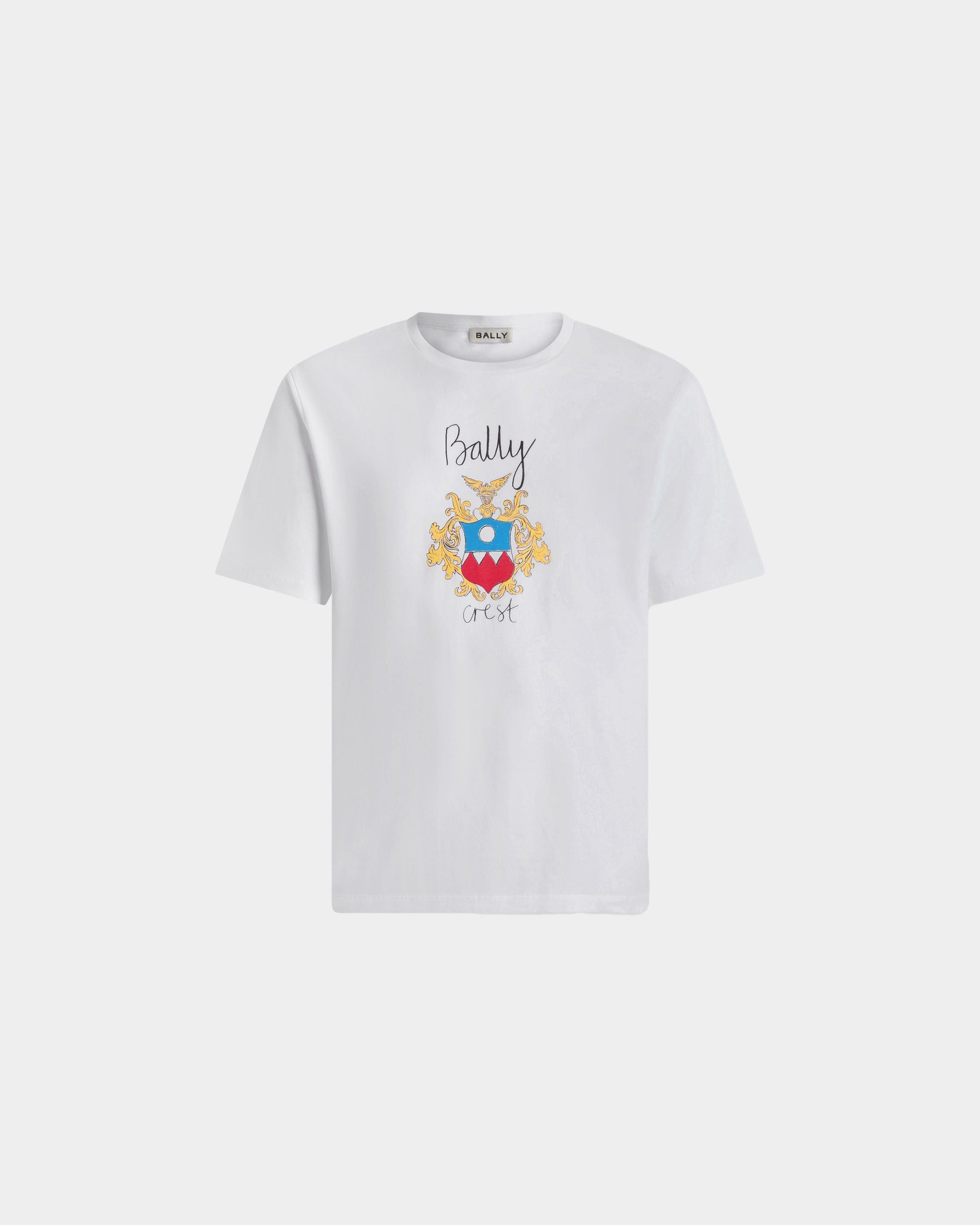 Bally Global - T-Shirt En Coton Blanc Avec Écusson Bally Crest - Blanc