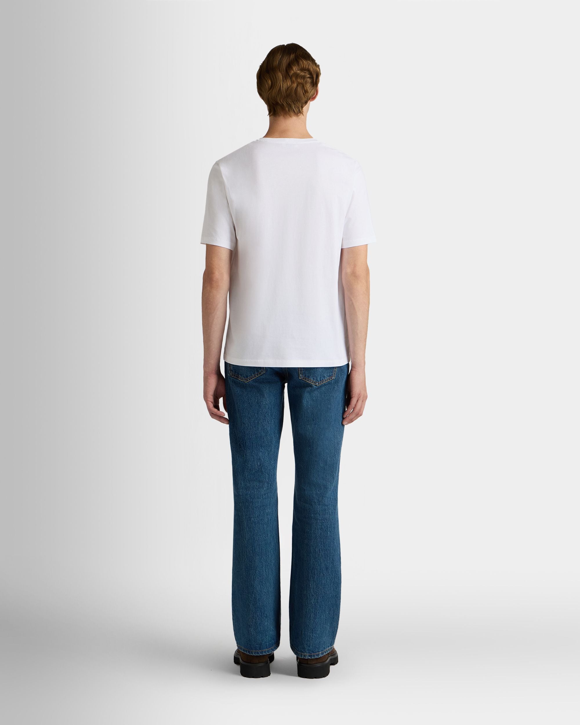 Bally Global - T-Shirt En Coton Blanc Avec Écusson Bally Crest - Blanc