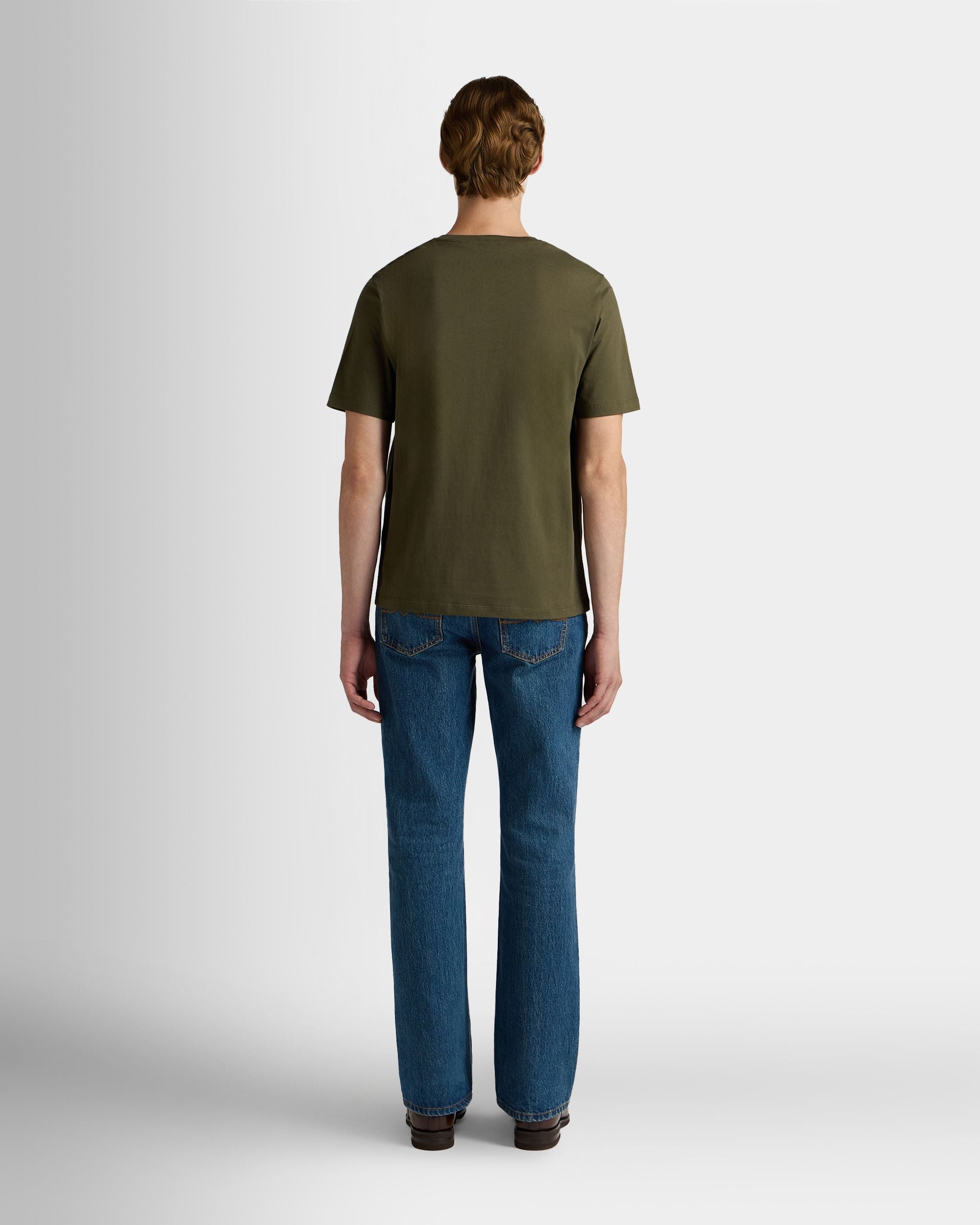 Bally Global - T-Shirt En Coton Military Green Avec Écusson Bally Crest - Vert