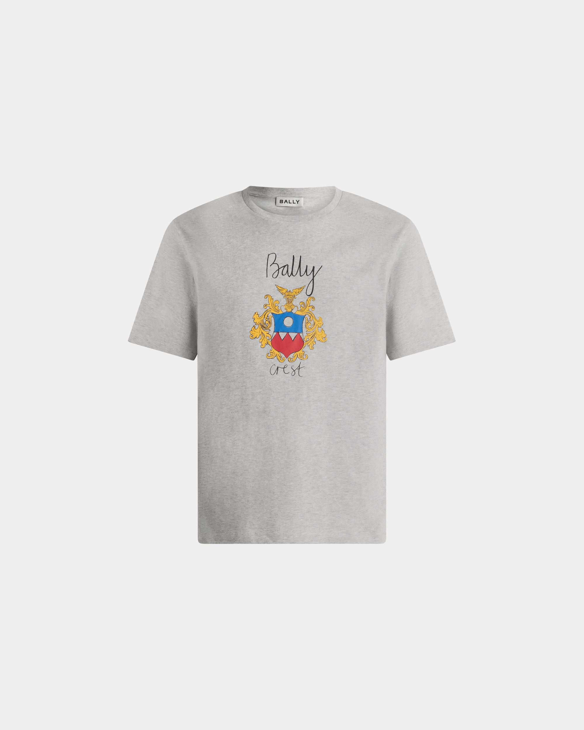 Bally Global - T-Shirt En Coton Gris Chiné Avec Écusson Bally Crest - Gris