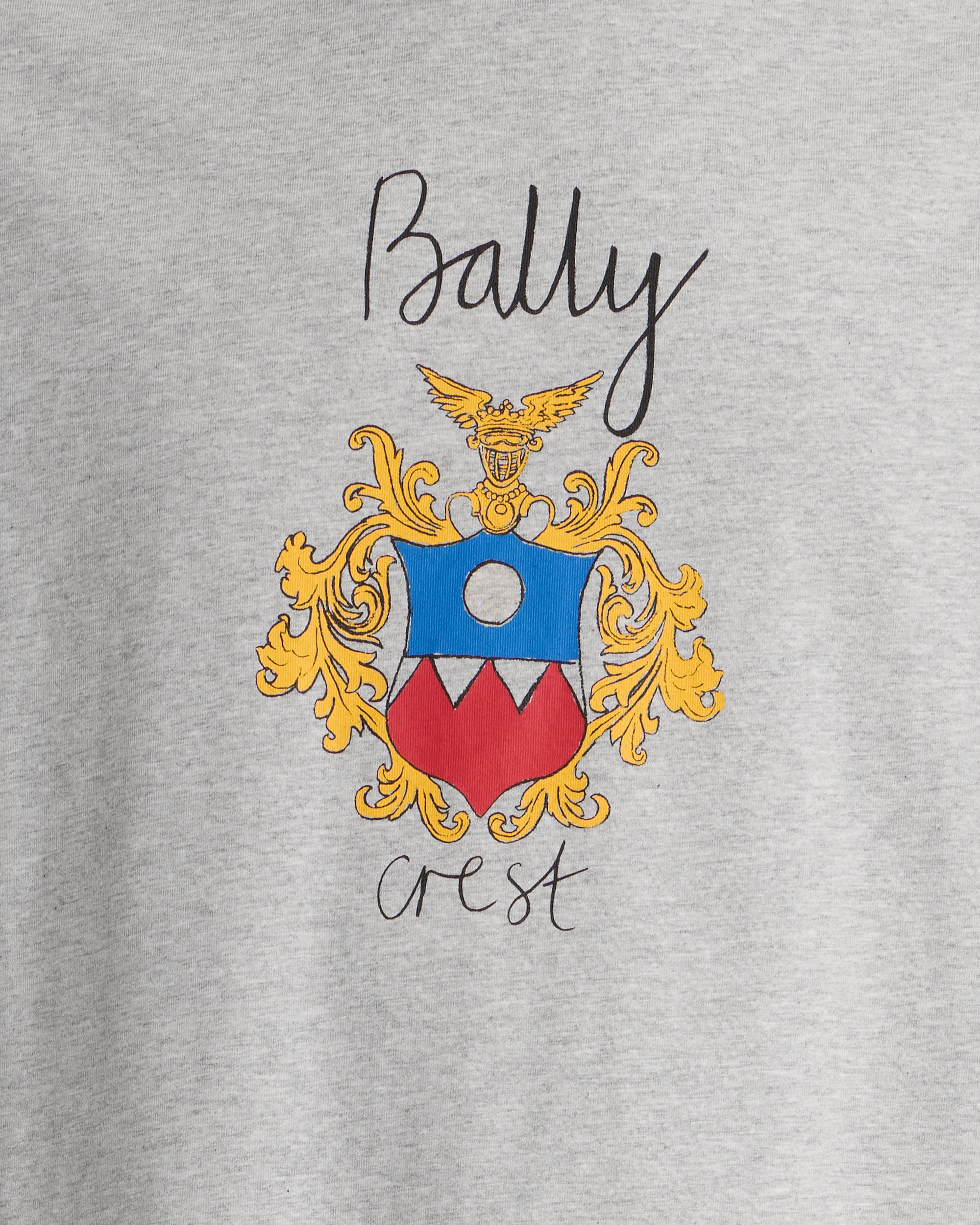 Bally Global - T-Shirt En Coton Gris Chiné Avec Écusson Bally Crest - Gris