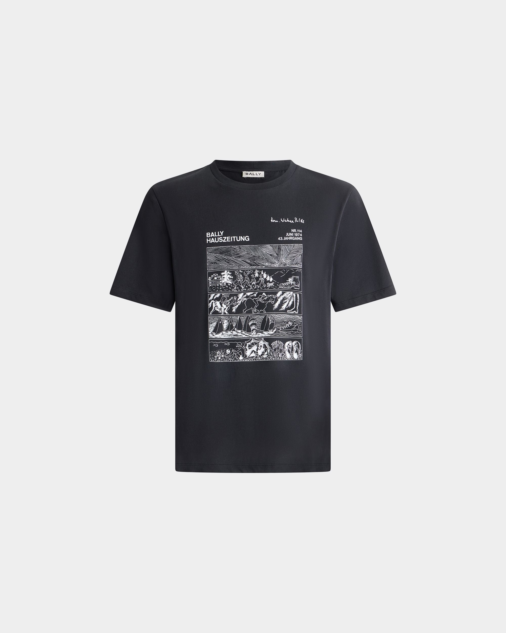 Bally Global - T-Shirt in Black Cotton With a Comics Graphic - Black