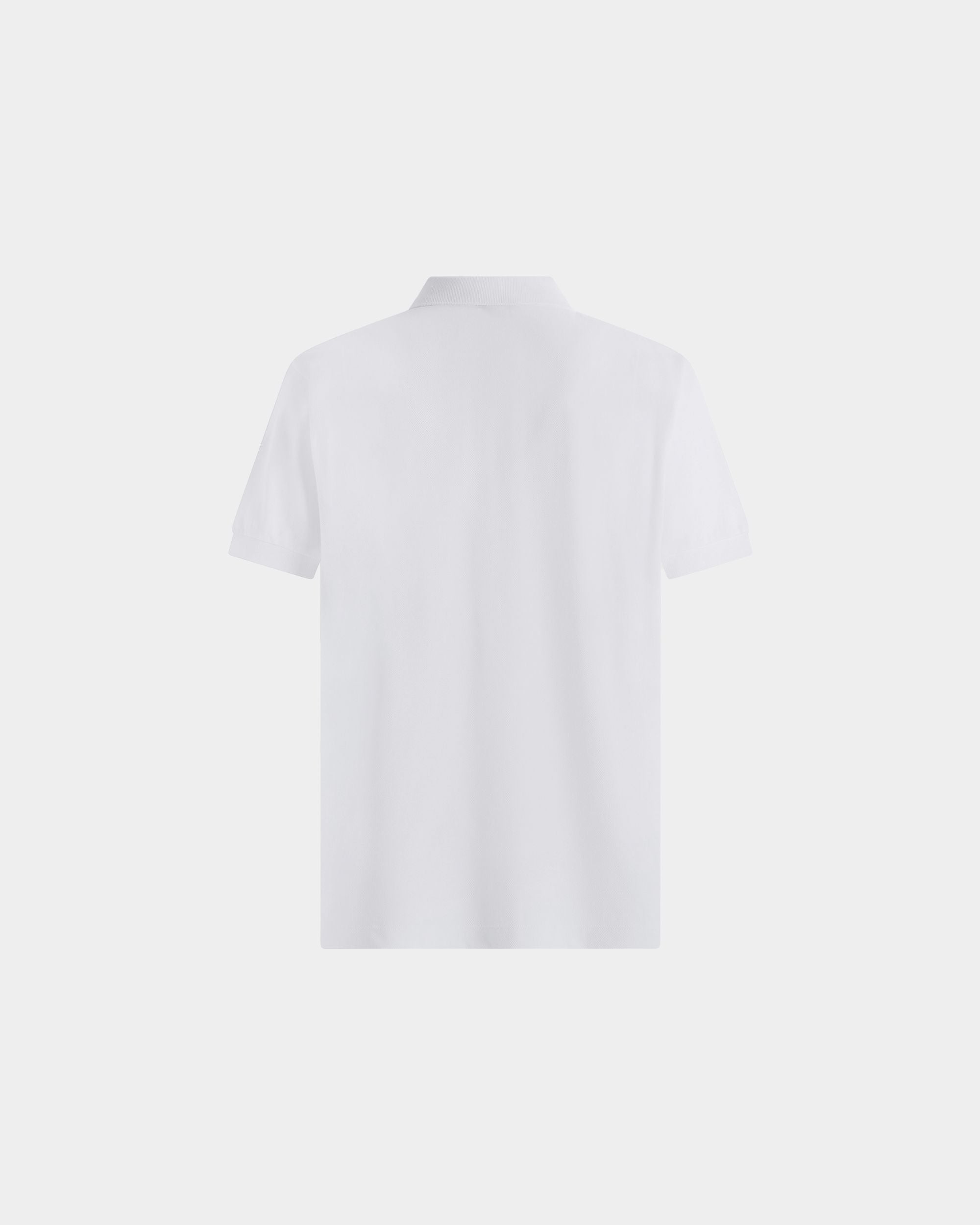 Bally Global - Polo Shirt in White Cotton With a Floral Logo - White