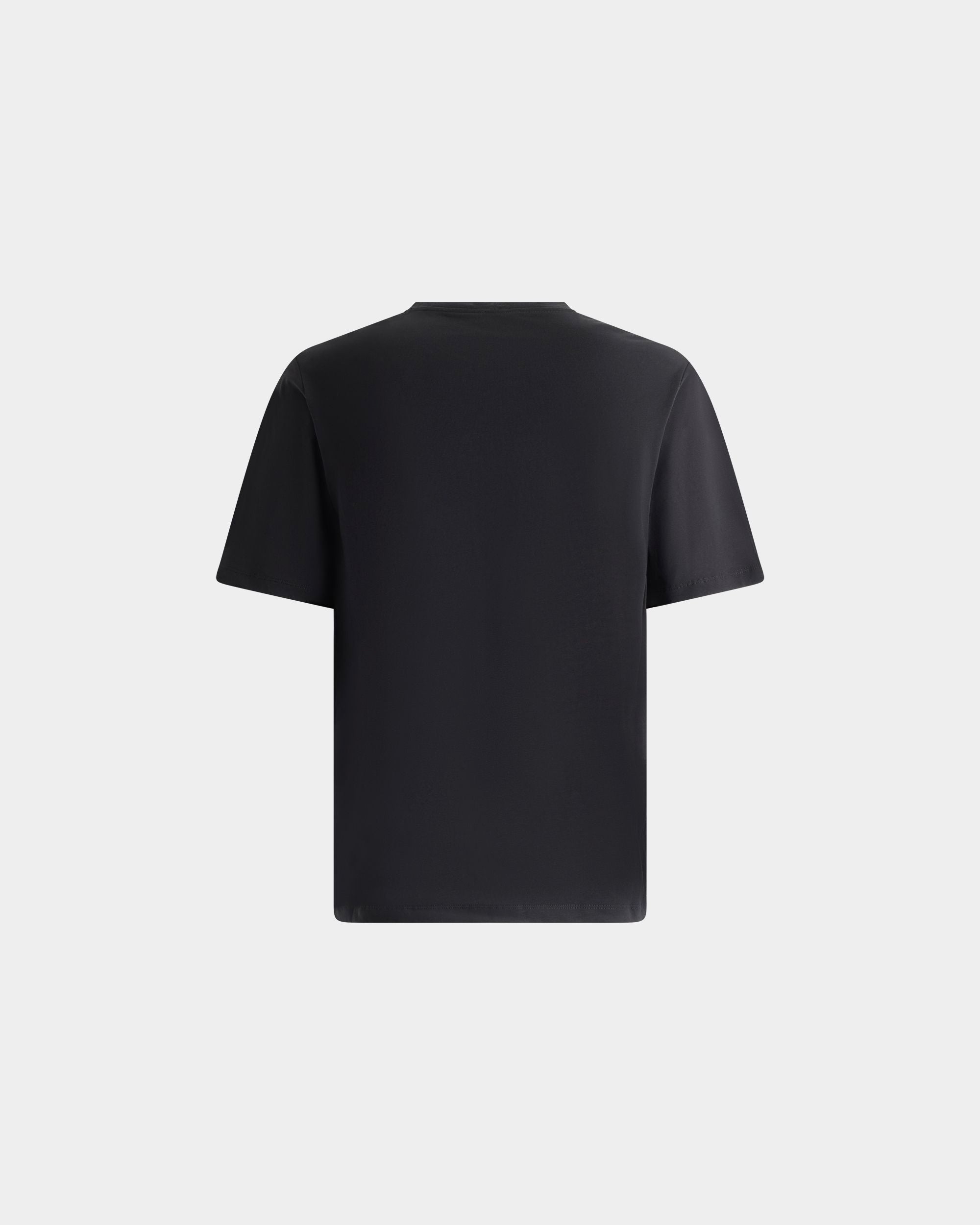 Bally Global - T-Shirt in Black Cotton With a Floral Logo - Black