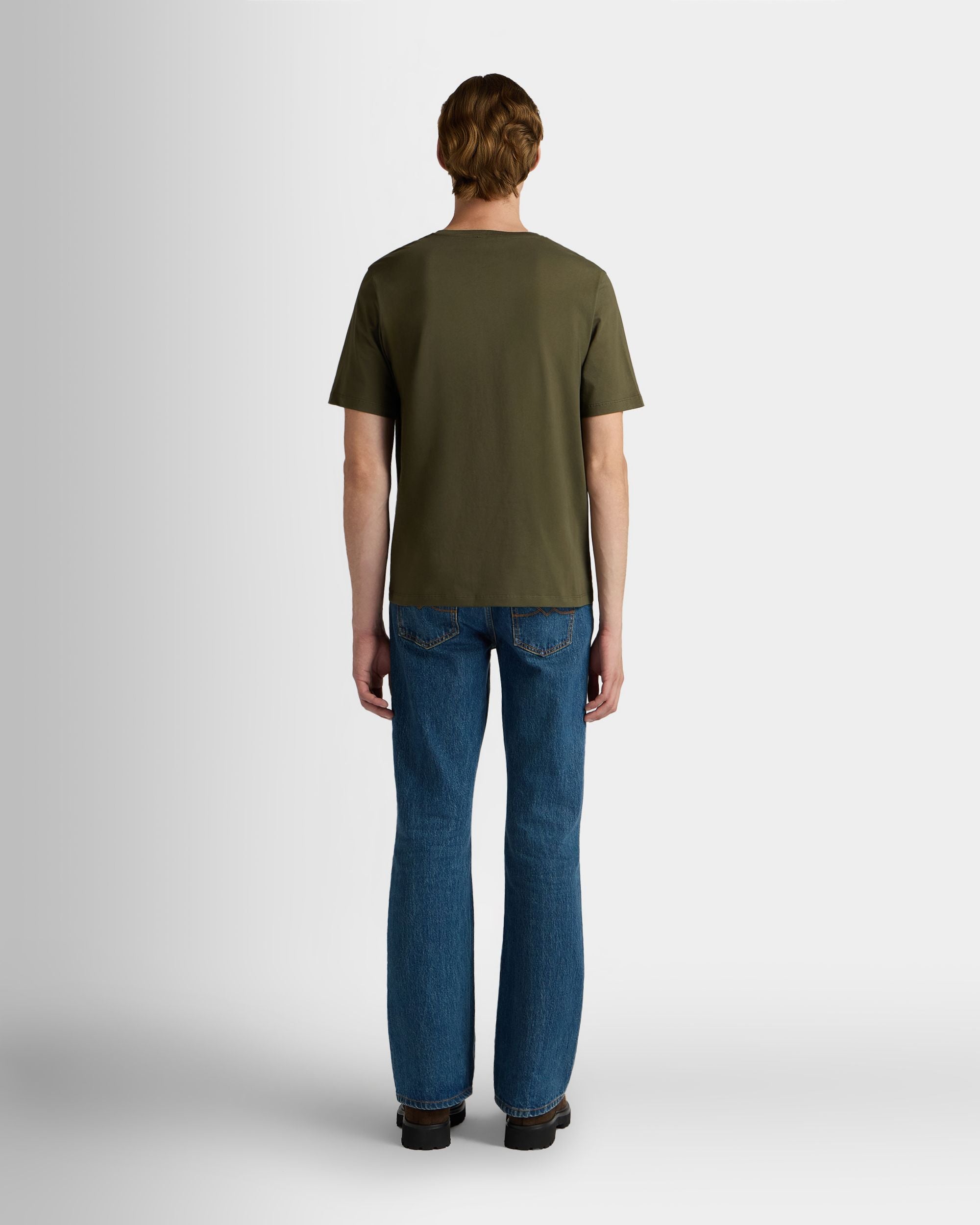 Bally Global - T-Shirt En Coton Military Green Avec Écusson Bally Crest - Vert