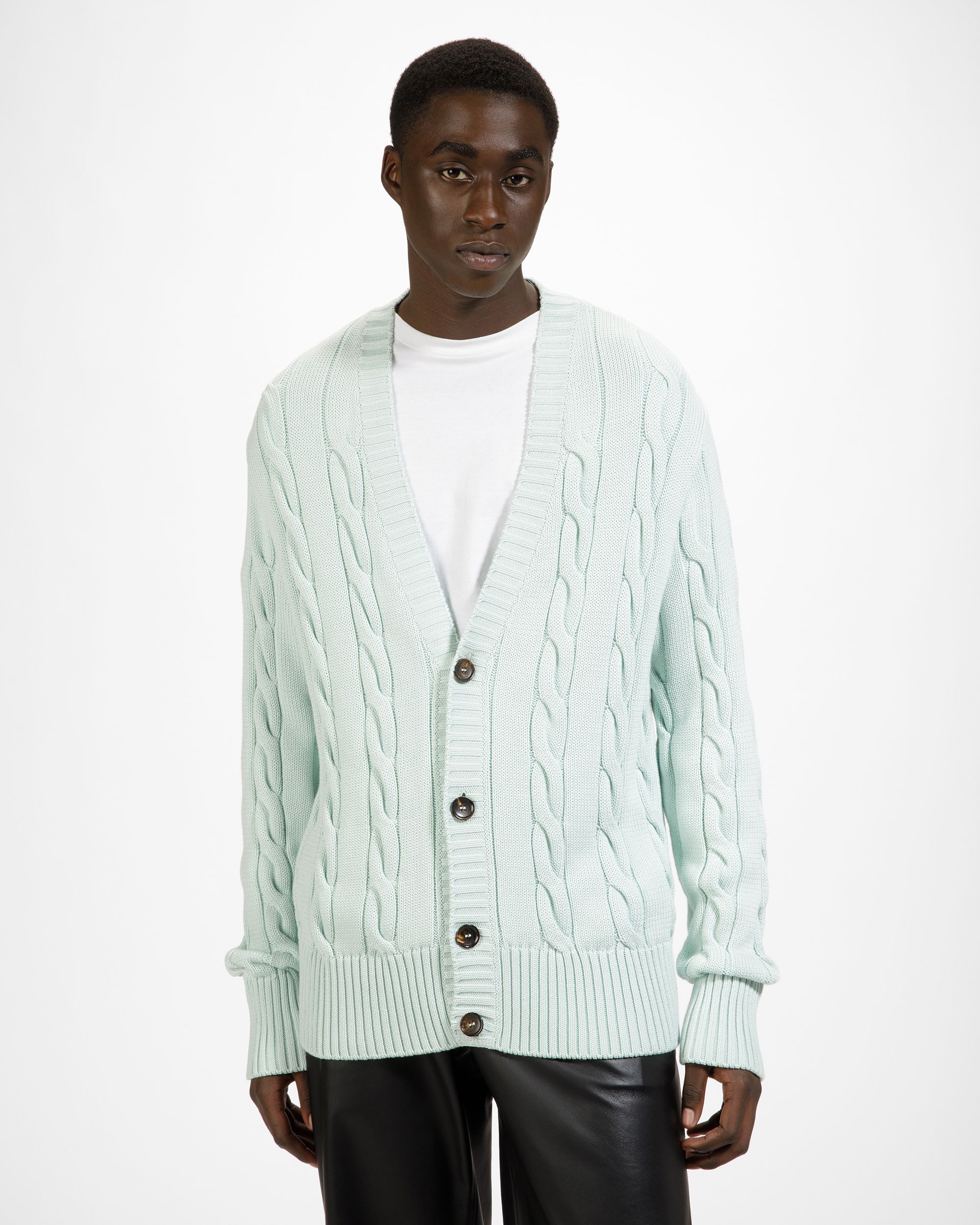 Bally Global - Cotton Cable Knit Cardigan In Blue - Blue