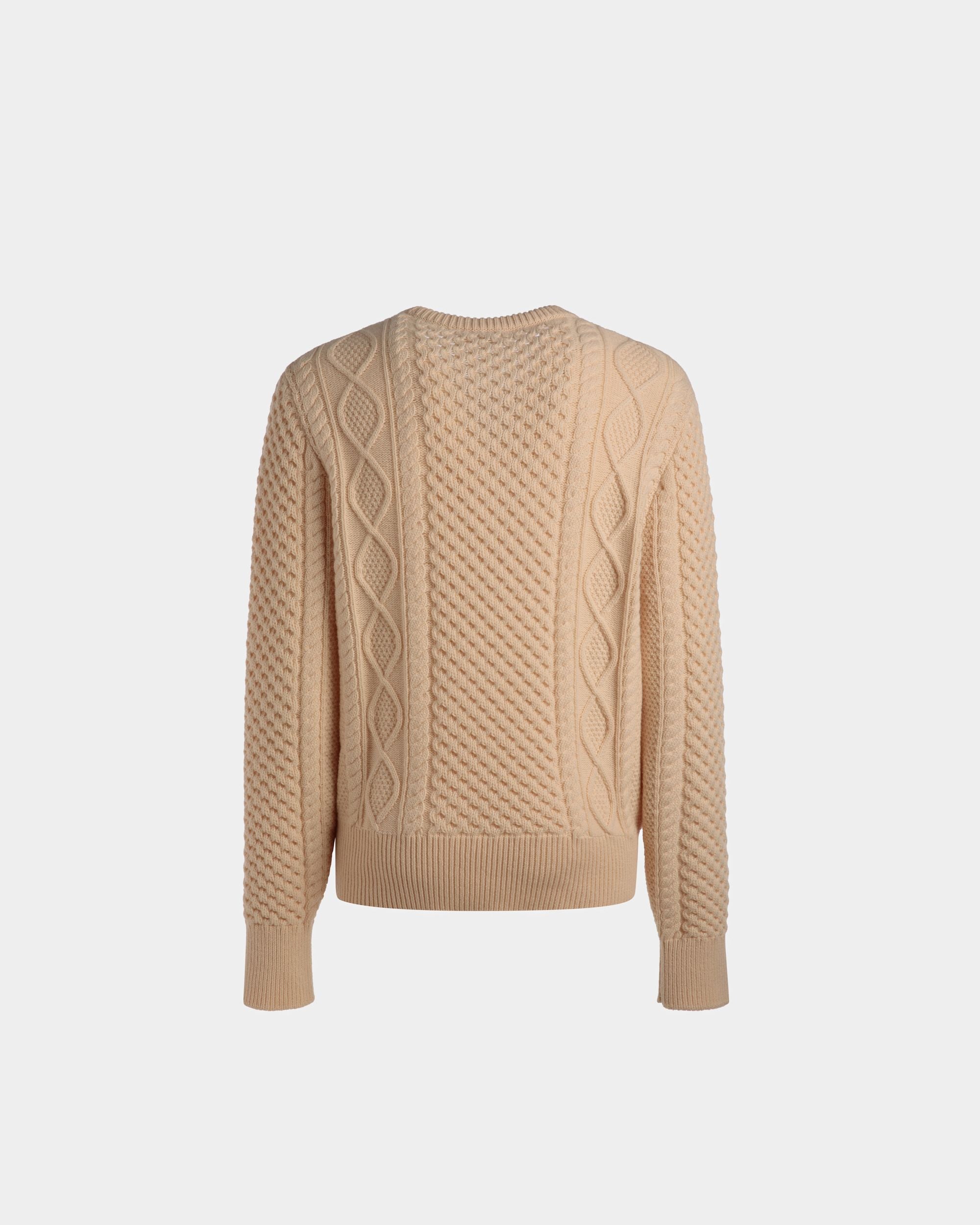 Bally Global - Knitted Crew Neck In Bone Wool - White