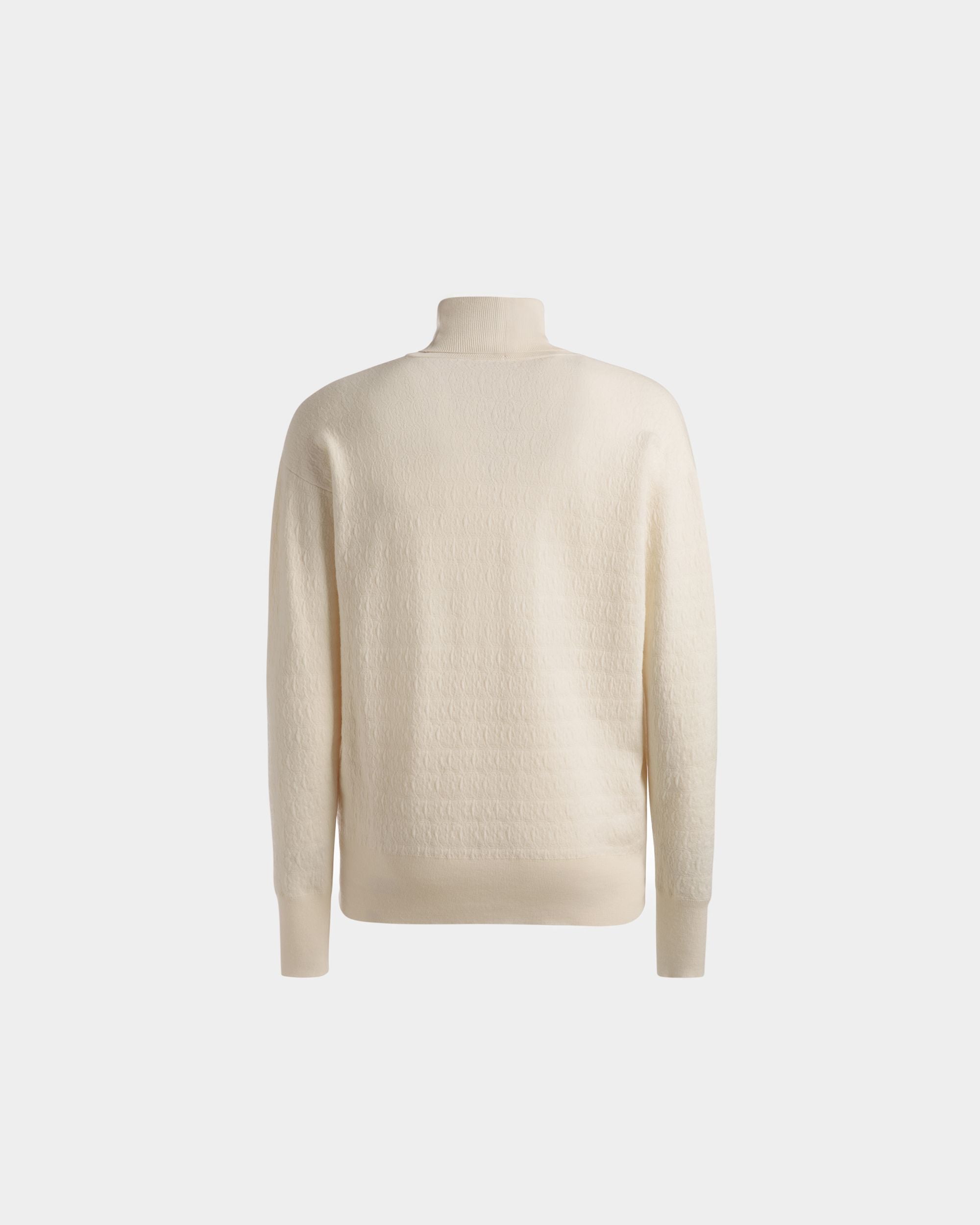 Bally Global - Roll Neck Sweater In Bone Wool - White