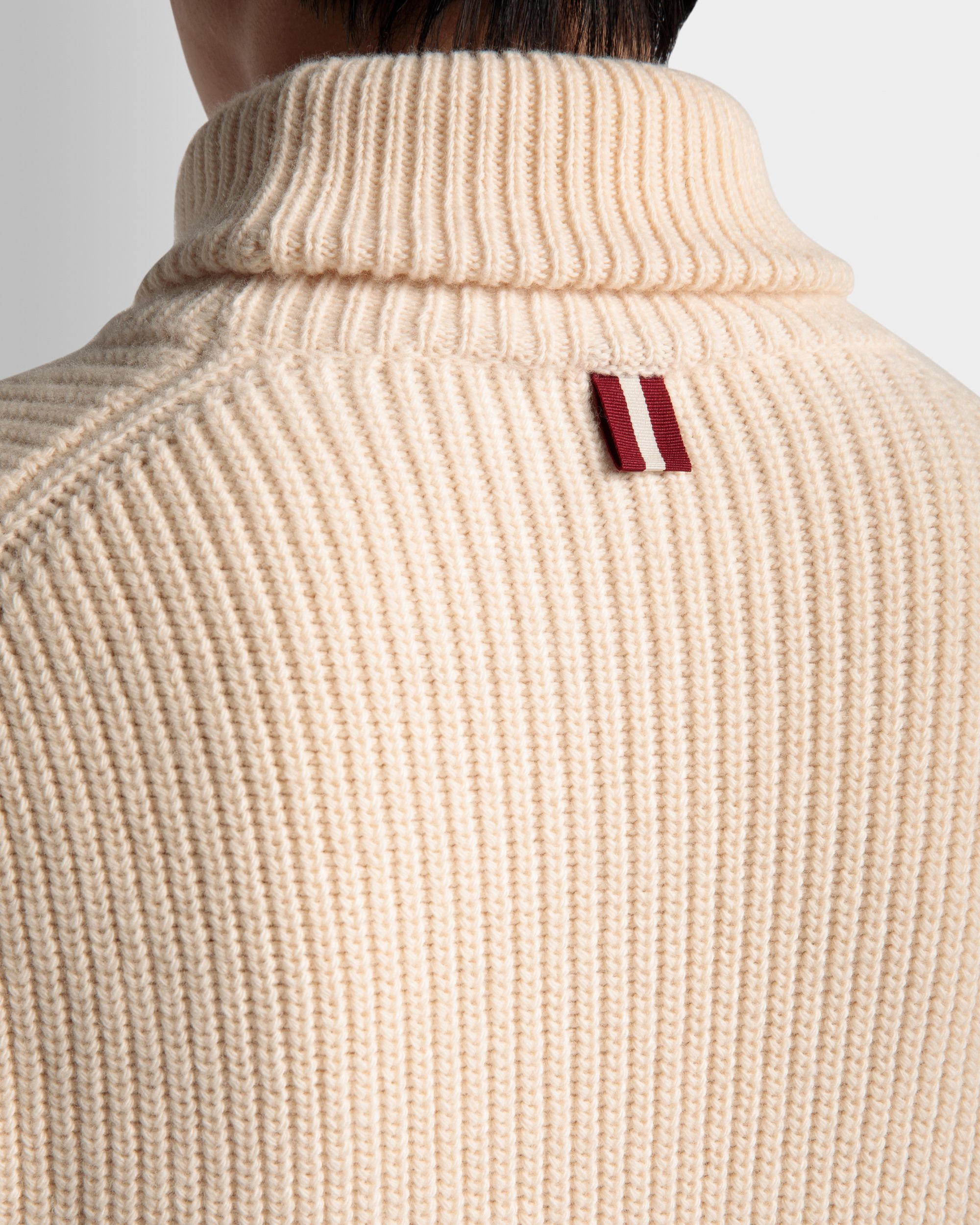 Bally Global - Turtleneck Sweater In Beige Wool - Beige