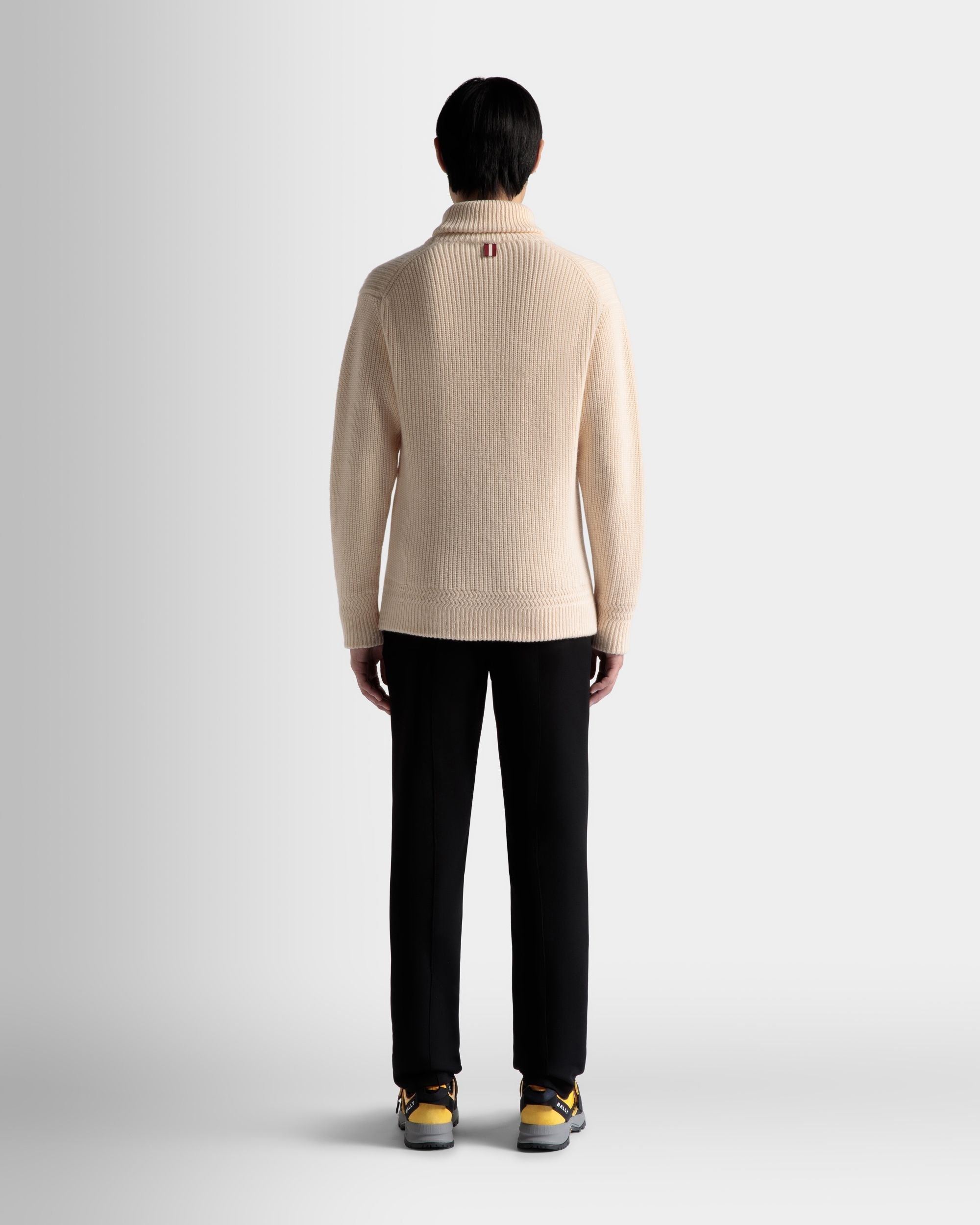 Bally Global - Turtleneck Sweater In Beige Wool - Beige