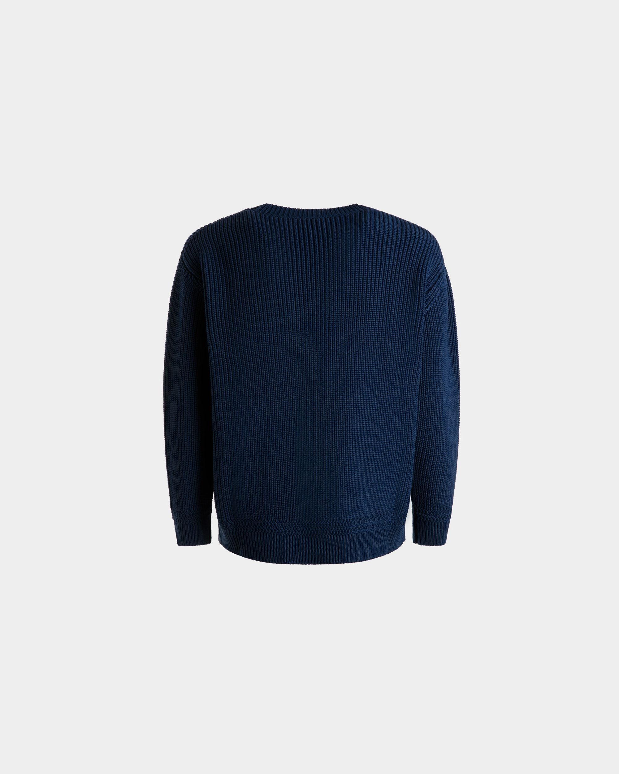 Bally Global - Crewneck Sweater in Blue Cotton - Blue