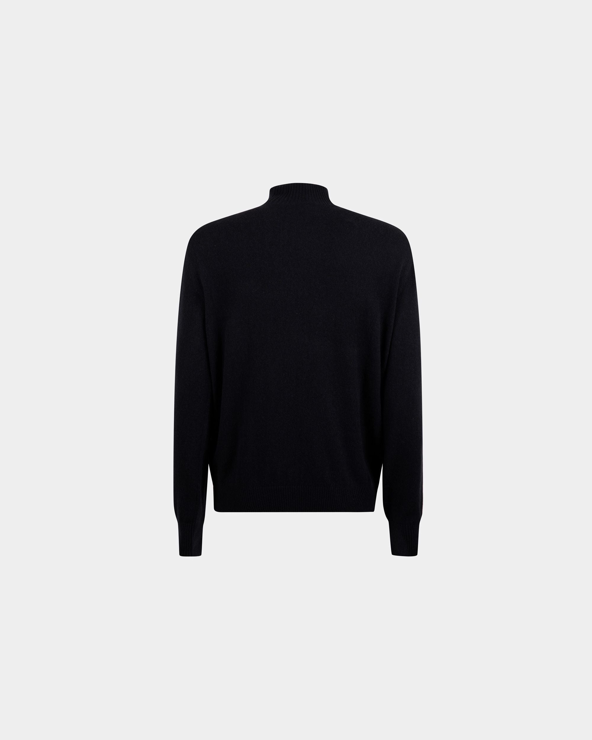 Bally Global - Turtleneck Sweater In Dark Blue Cashmere - Blue