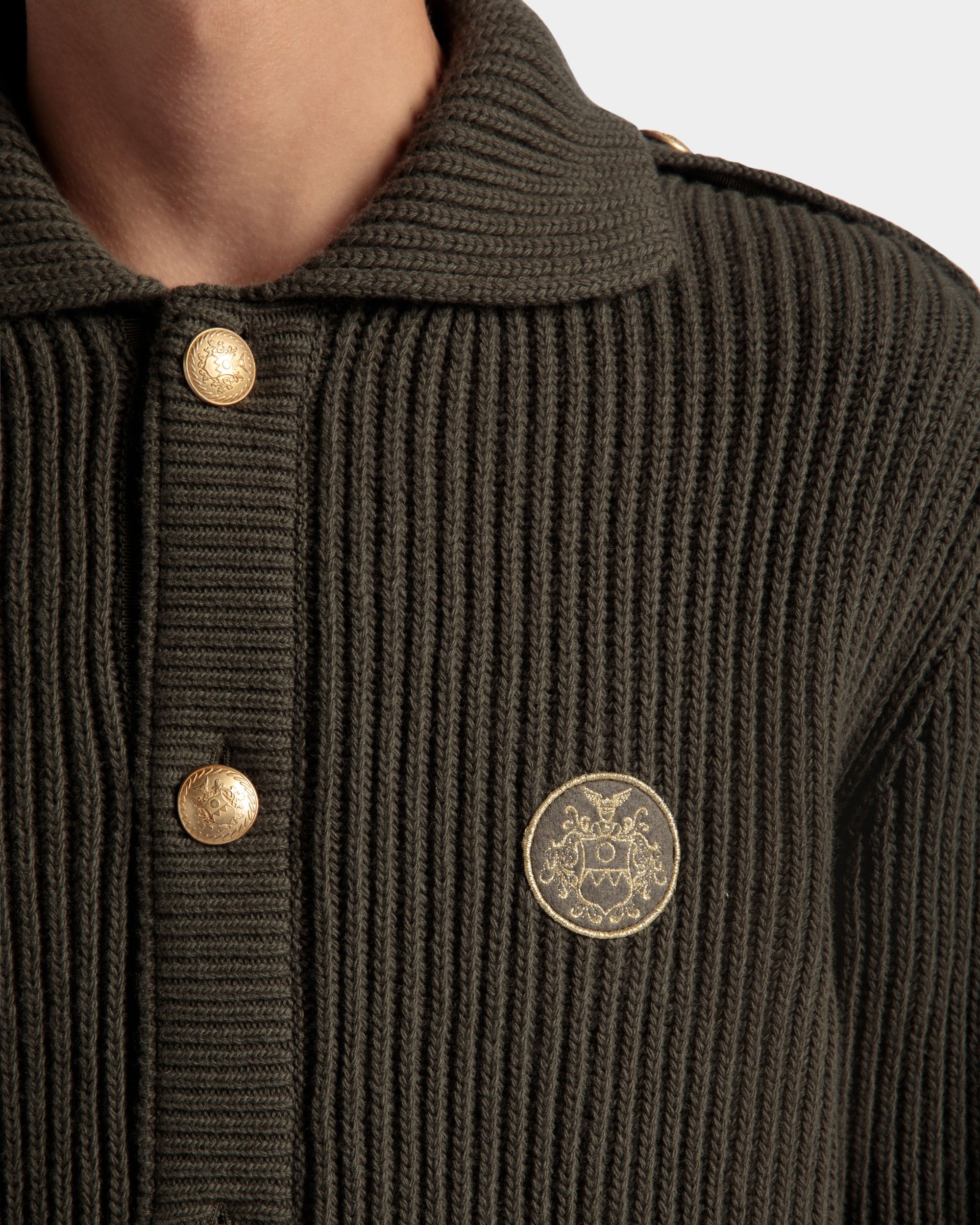 Bally Global - Adrien Brody Travel Collection Cardigan In Military Green Wool - Green