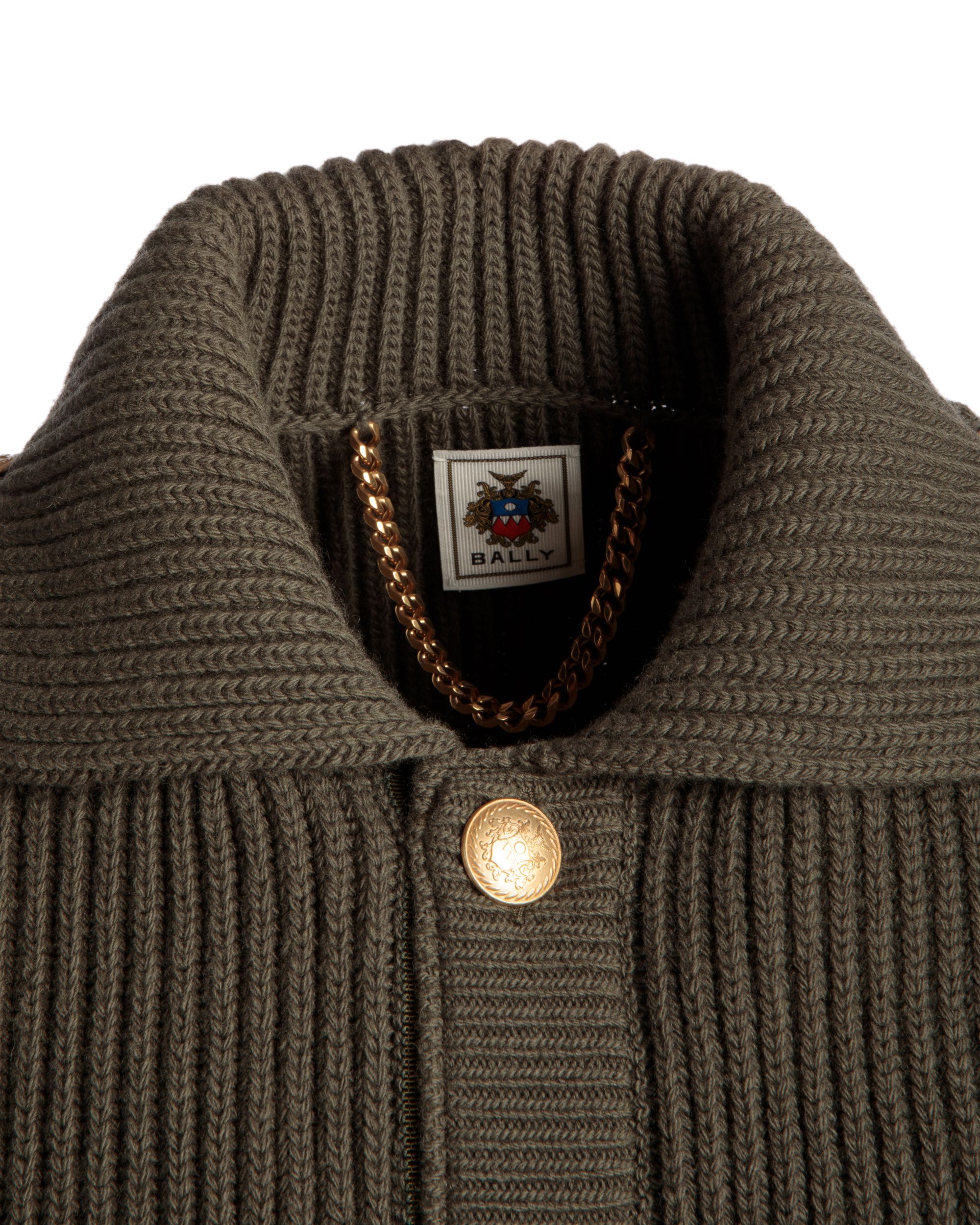 Bally Global - Adrien Brody Travel Collection Cardigan In Military Green Wool - Green