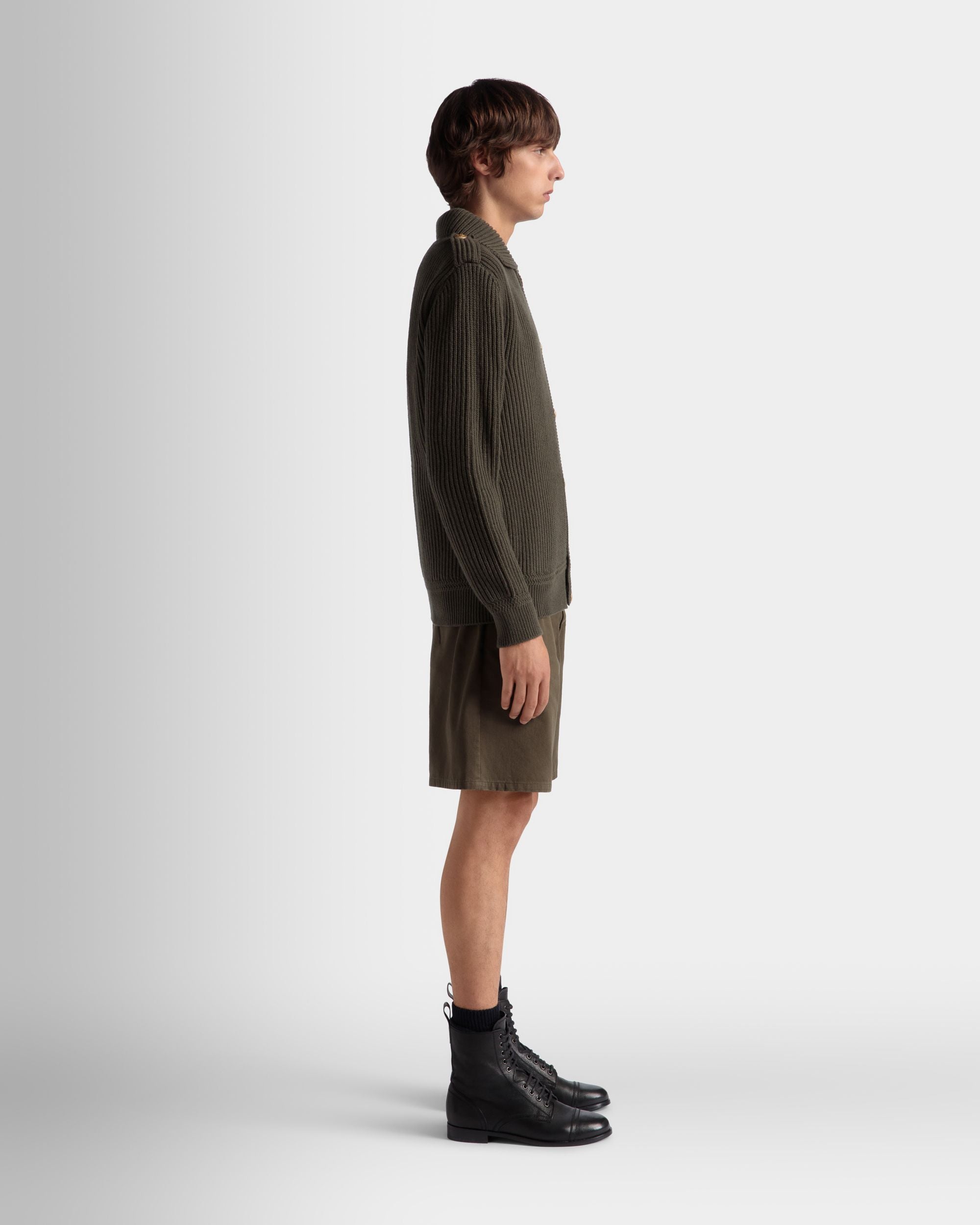 Bally Global - Adrien Brody Travel Collection Cardigan In Military Green Wool - Green