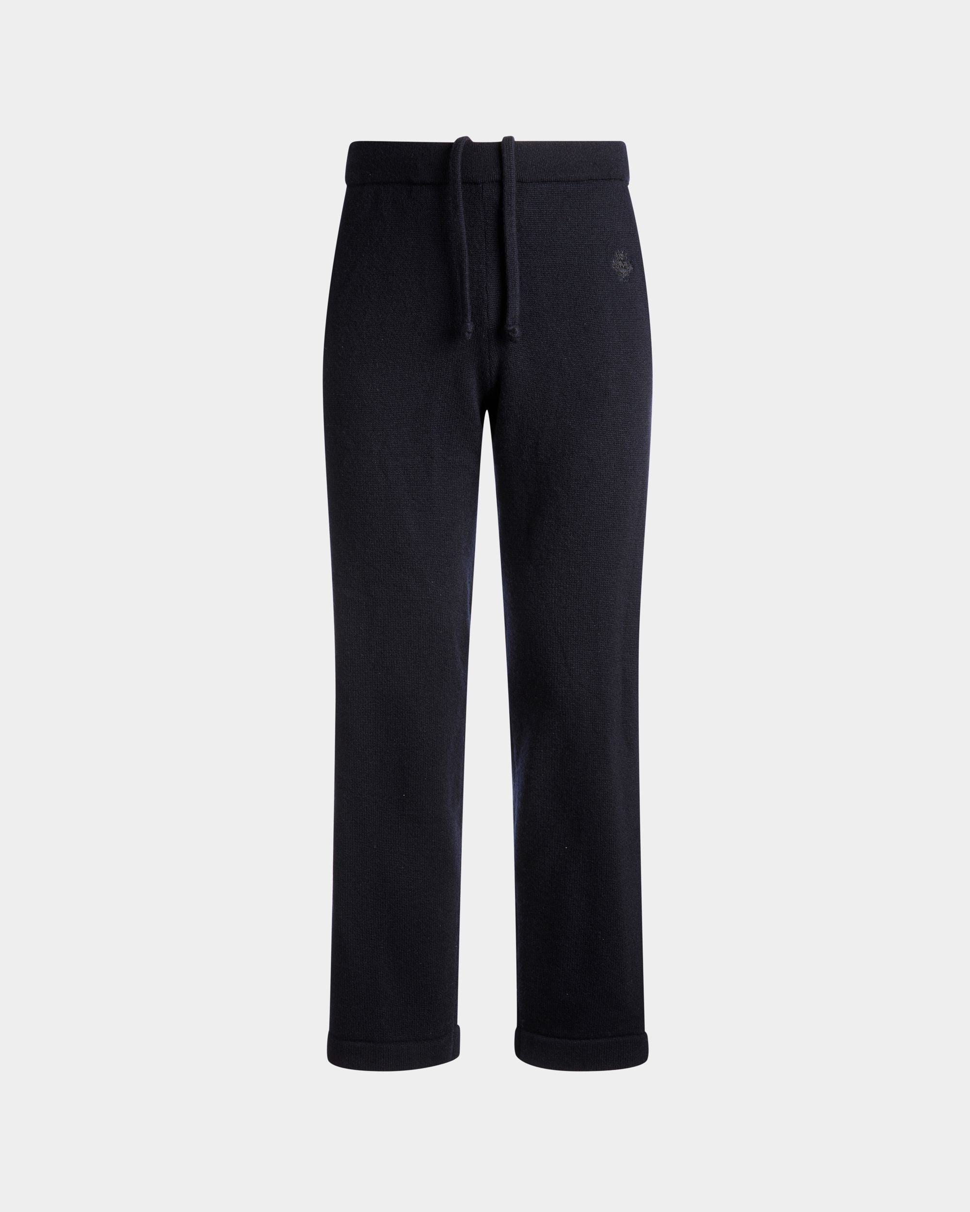 Bally Global - Adrien Brody Travel Collection Sweatpants In Navy Blue Wool Blend - Blue
