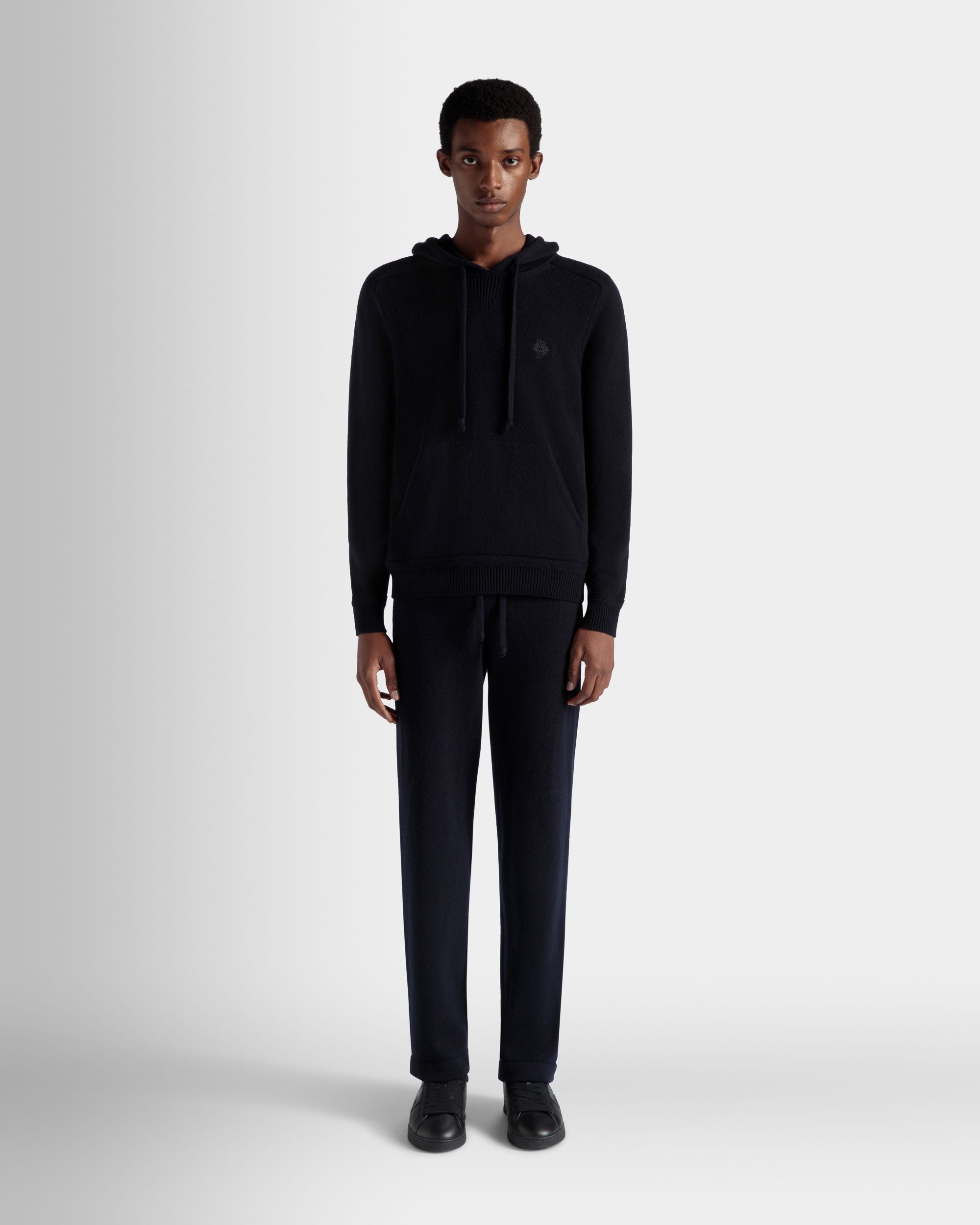 Bally Global - Adrien Brody Travel Collection Sweatpants In Navy Blue Wool Blend - Blue