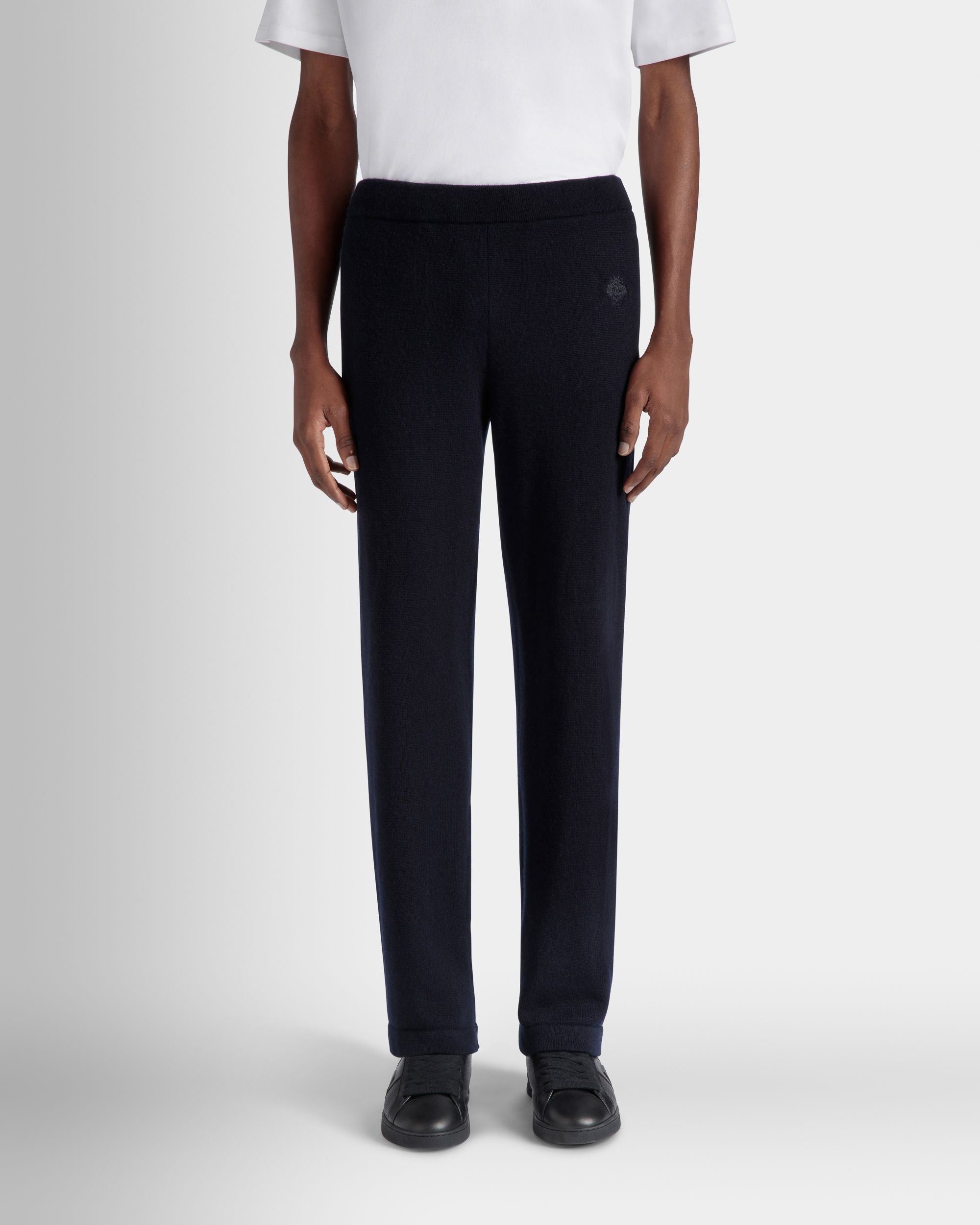 Bally Global - Adrien Brody Travel Collection Sweatpants In Navy Blue Wool Blend - Blue
