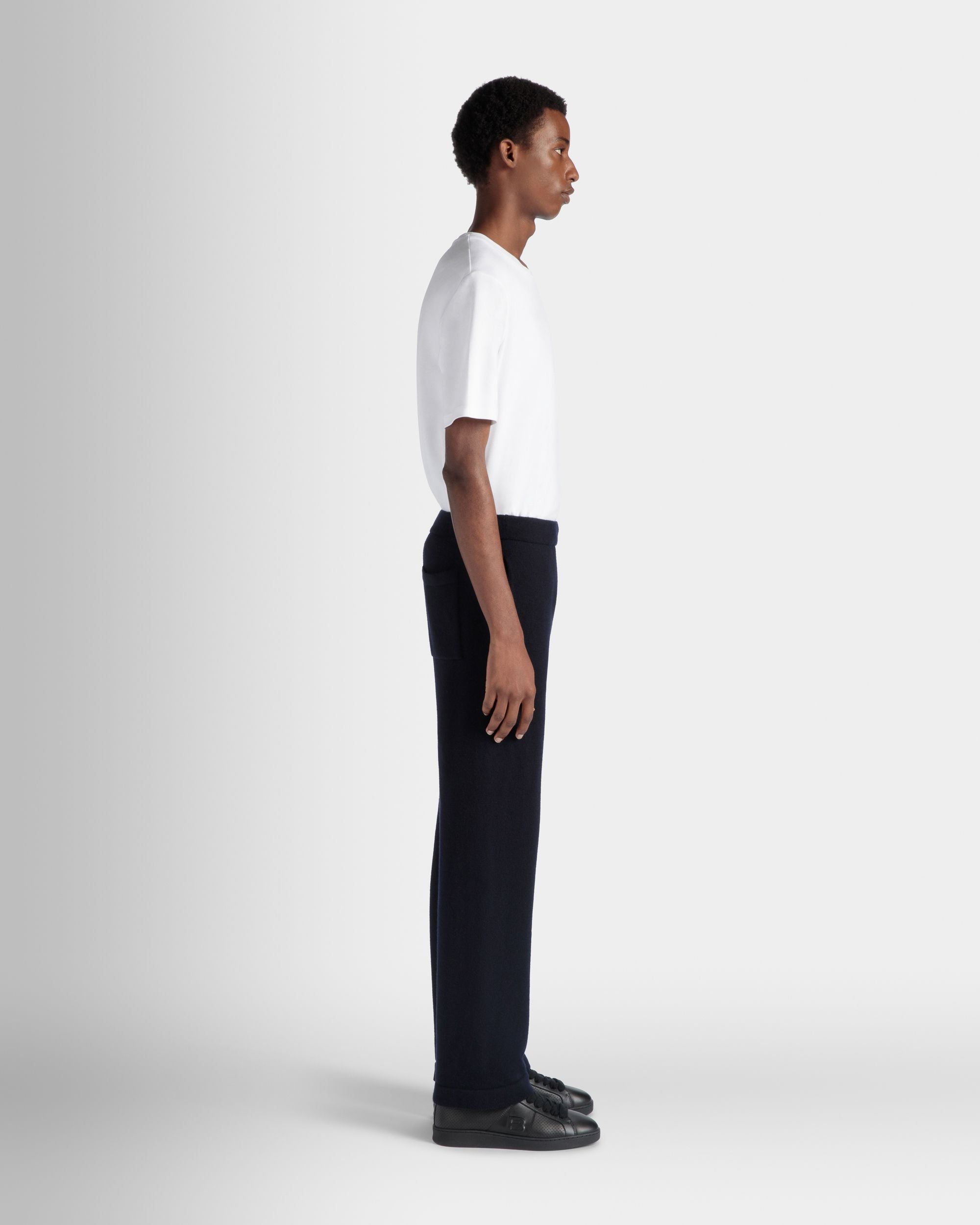 Bally Global - Adrien Brody Travel Collection Sweatpants In Navy Blue Wool Blend - Blue