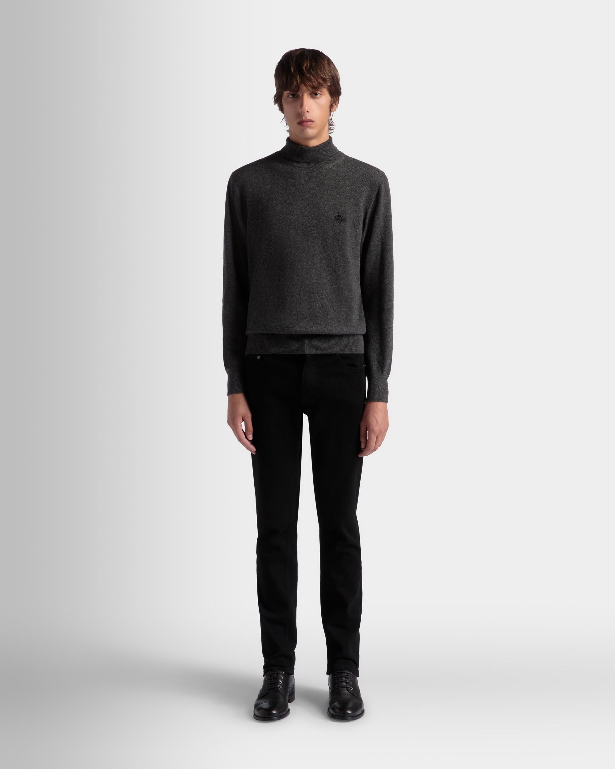 Bally Global - Adrien Brody Travel Collection Turtleneck In Dark Grey Cashmere - Grey