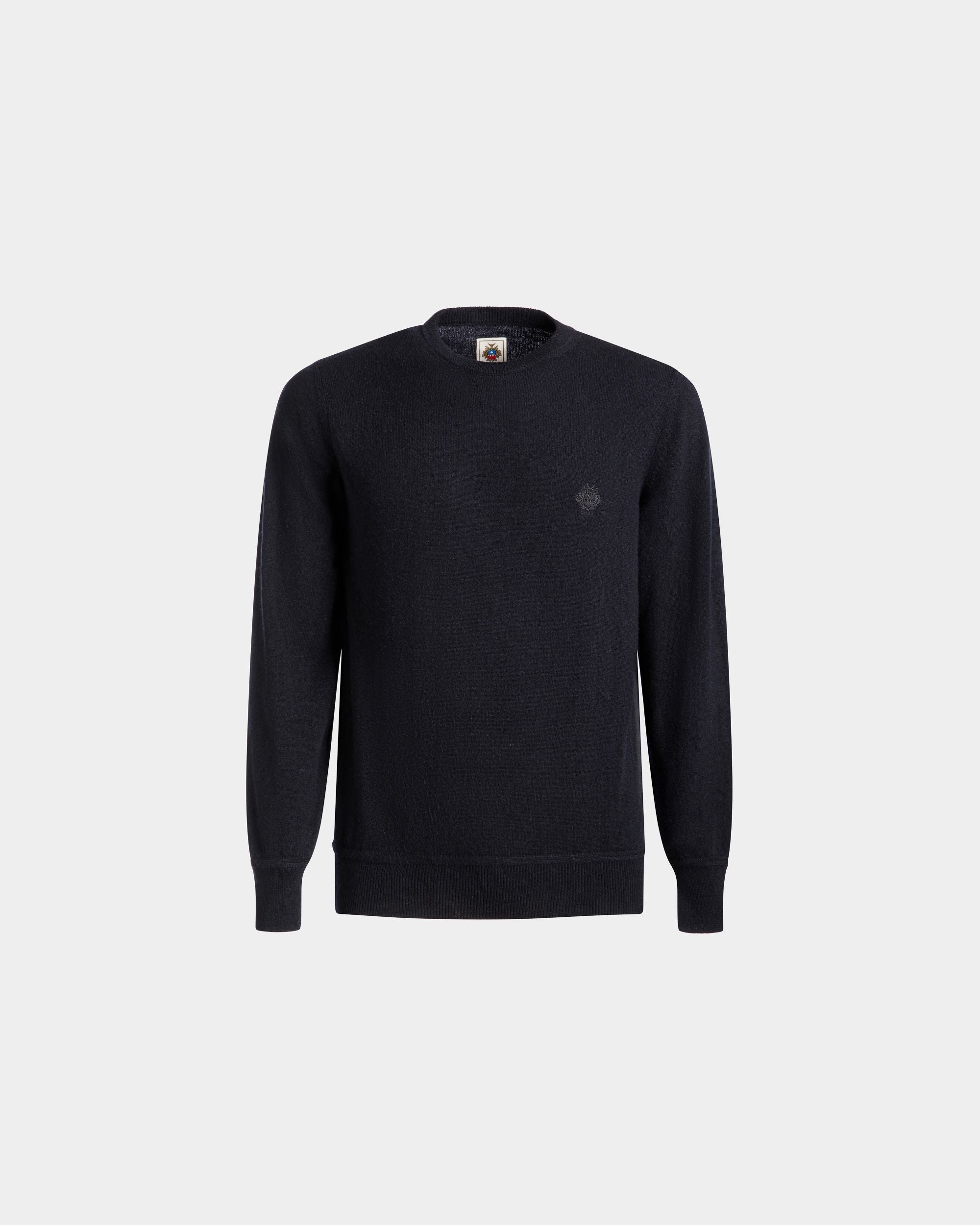 Bally Global - Adrien Brody Travel Collection Crewneck Sweater In Navy Blue Cashmere - Blue