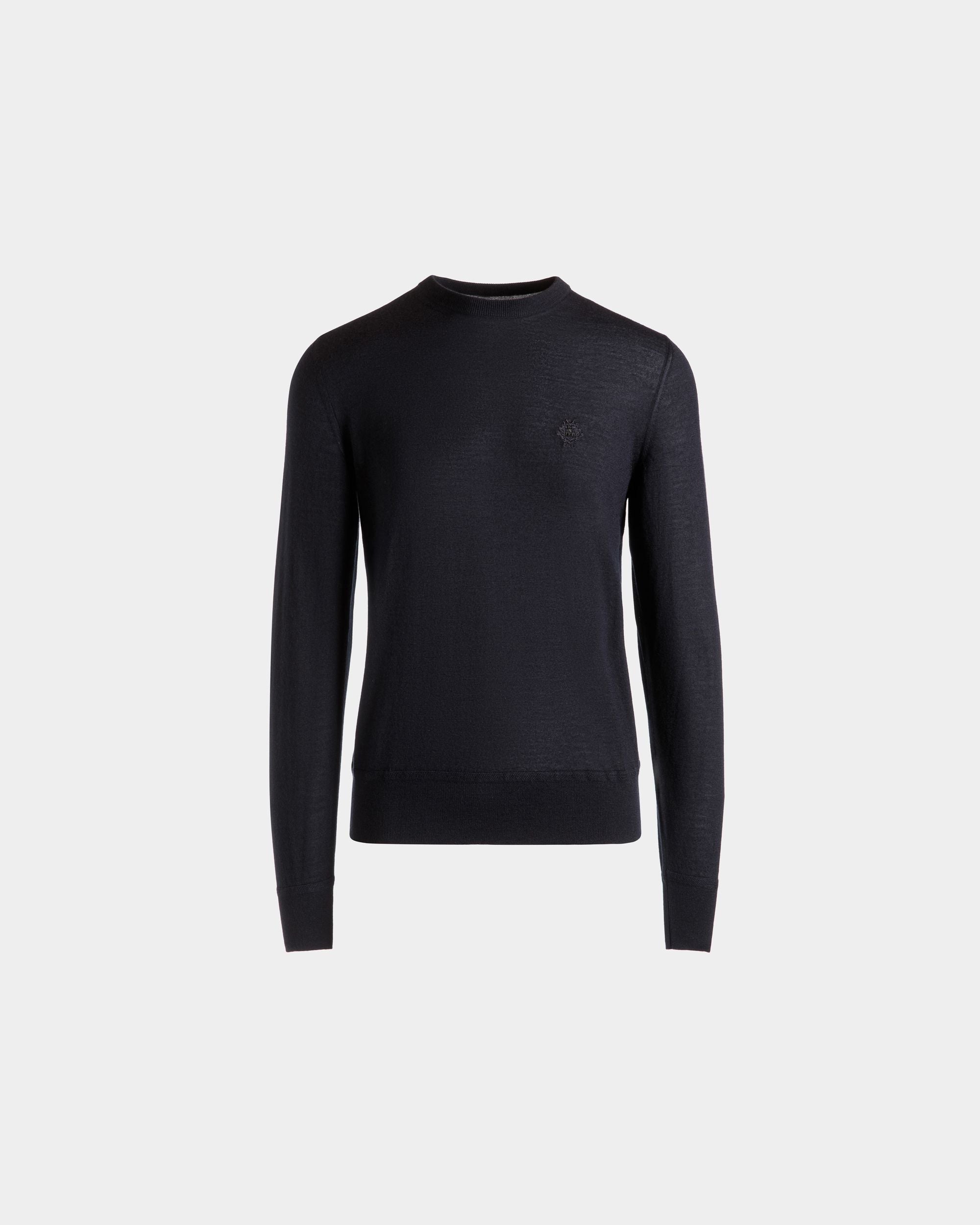 Bally Global - Adrien Brody Travel Collection Crewneck Sweater In Navy Blue Cashmere - Blue