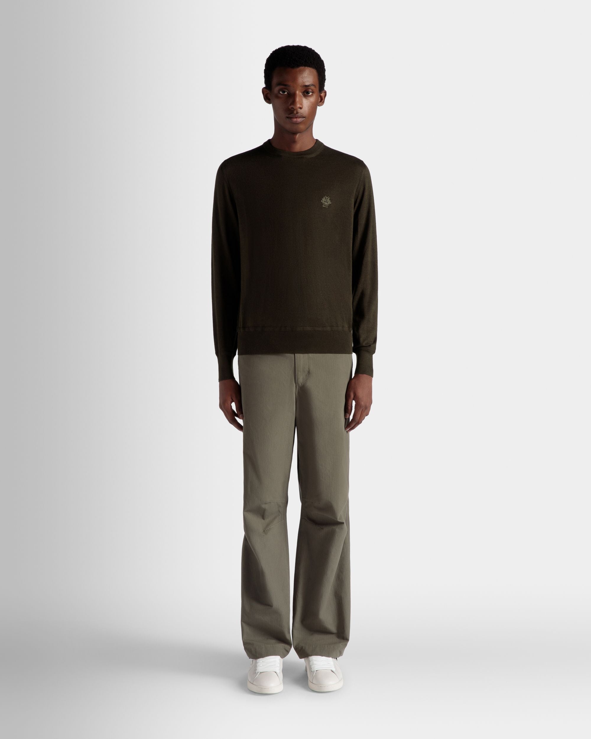 Bally Global - Adrien Brody Travel Collection Crewneck Sweater In Military Green Cashmere - Green