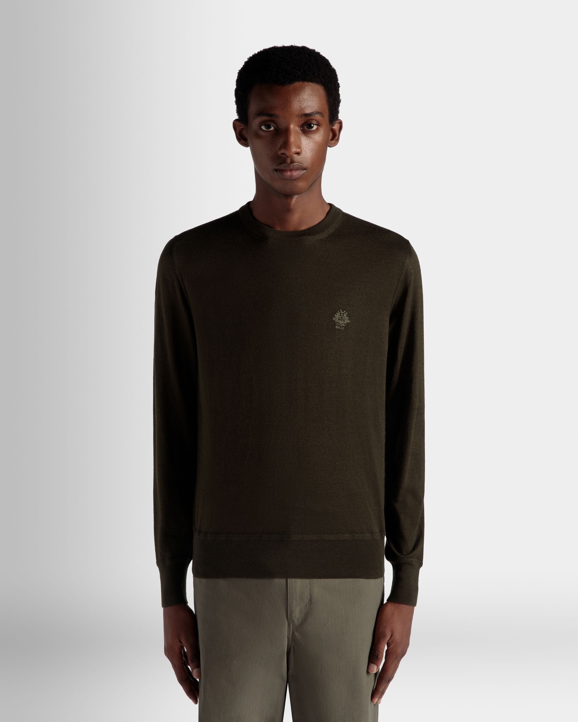 Bally Global - Adrien Brody Travel Collection Crewneck Sweater In Military Green Cashmere - Green