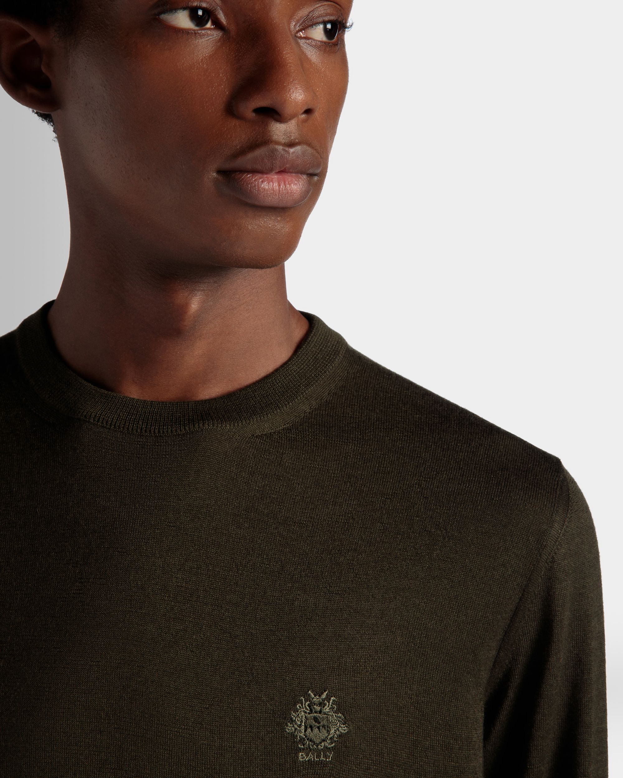 Bally Global - Adrien Brody Travel Collection Crewneck Sweater In Military Green Cashmere - Green