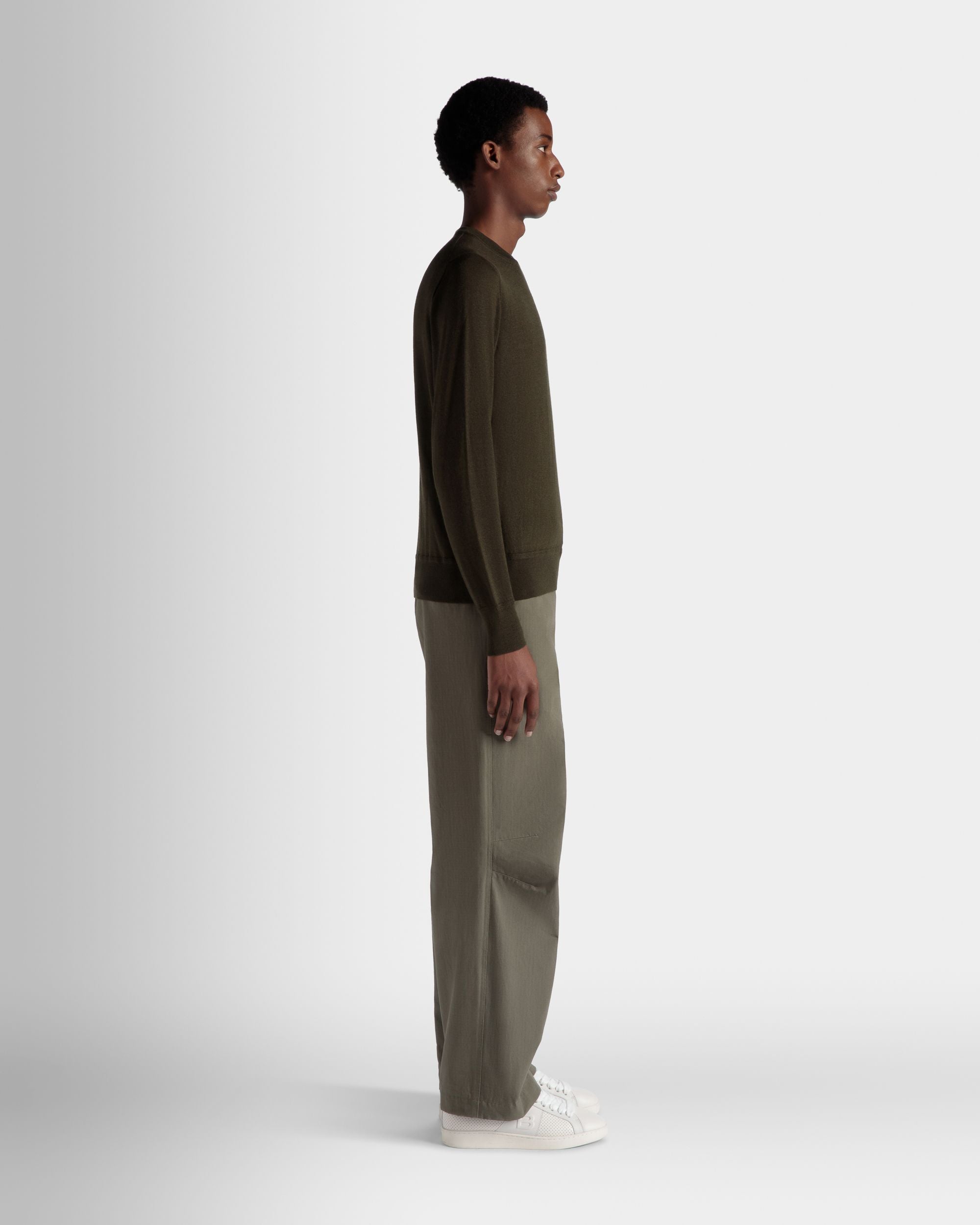 Bally Global - Adrien Brody Travel Collection Crewneck Sweater In Military Green Cashmere - Green