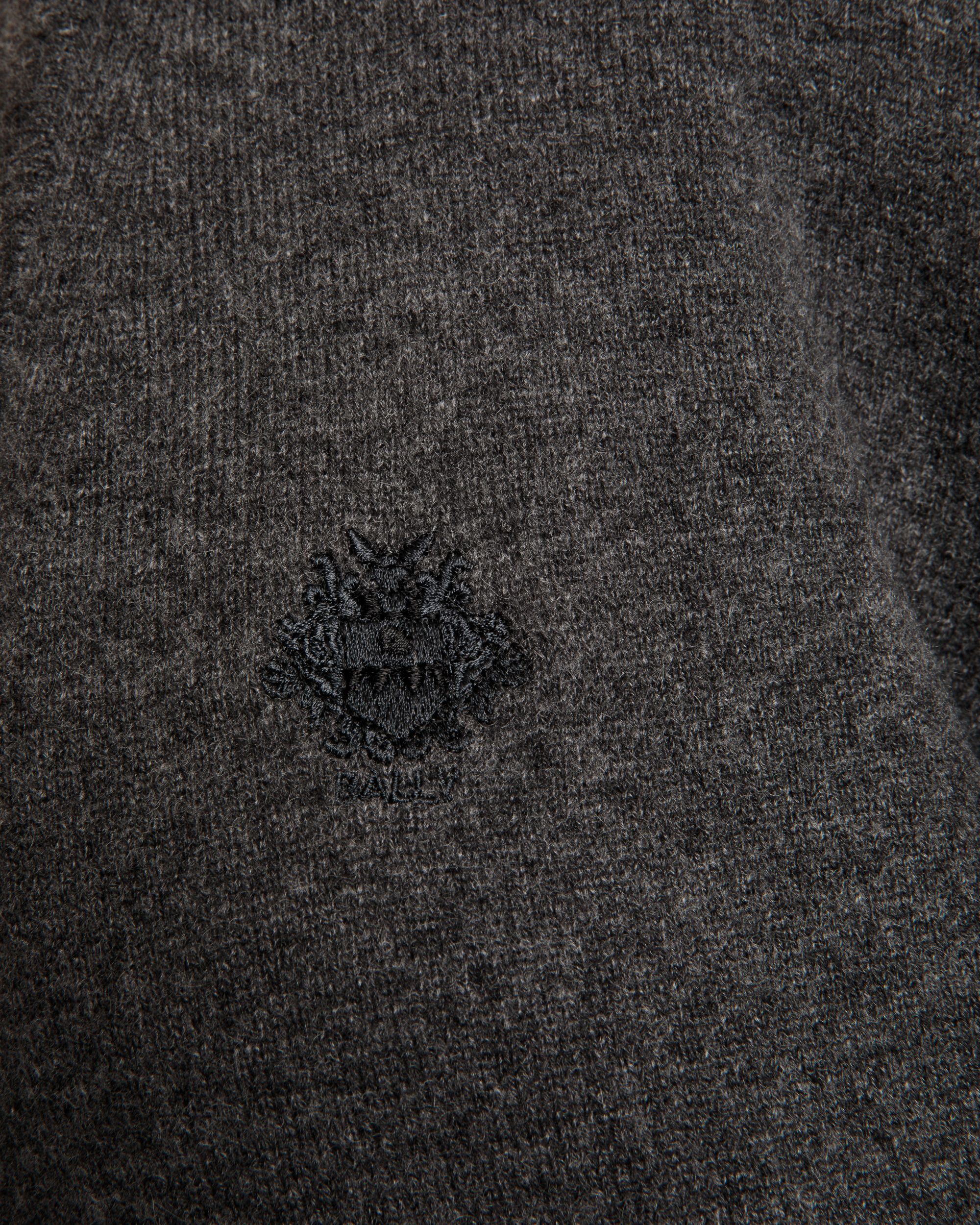 Bally Global - Cardigan En Cachemire Gris Foncé Orné D’un Logo Bally Crest - Gris