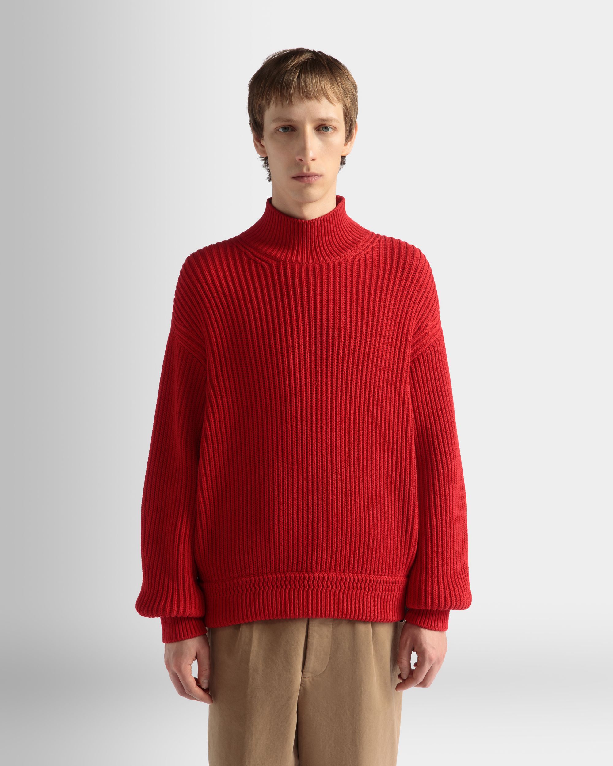 Bally Global - Roll Neck in Candy Red Cotton - Red