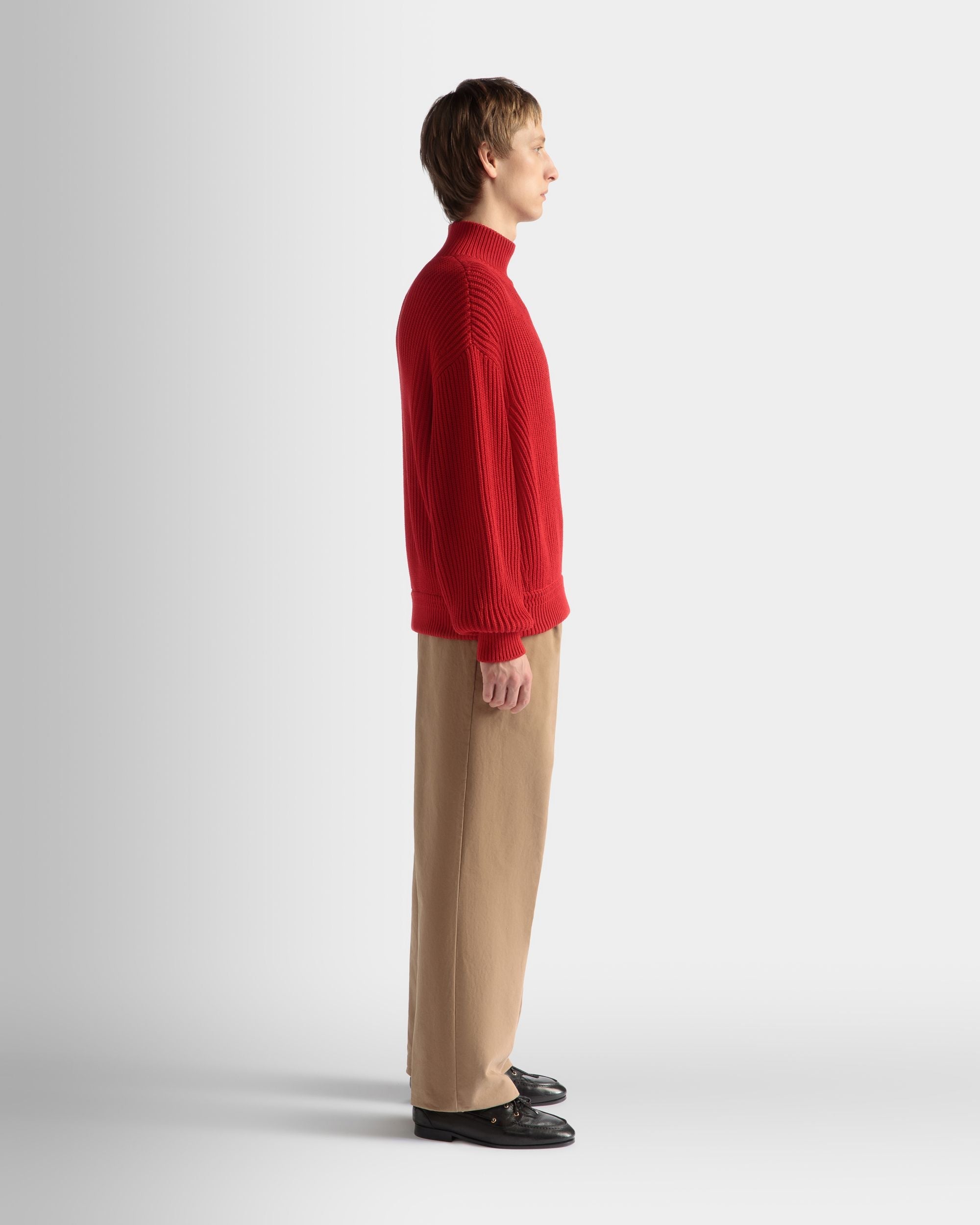 Bally Global - Roll Neck in Candy Red Cotton - Red