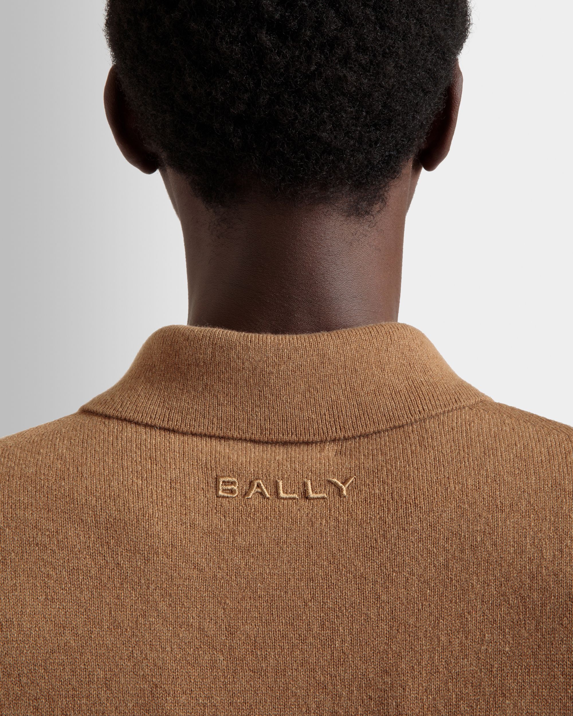 Bally Global - Long Sleeve Shirt With Logo in Brown Cashmere - Brown