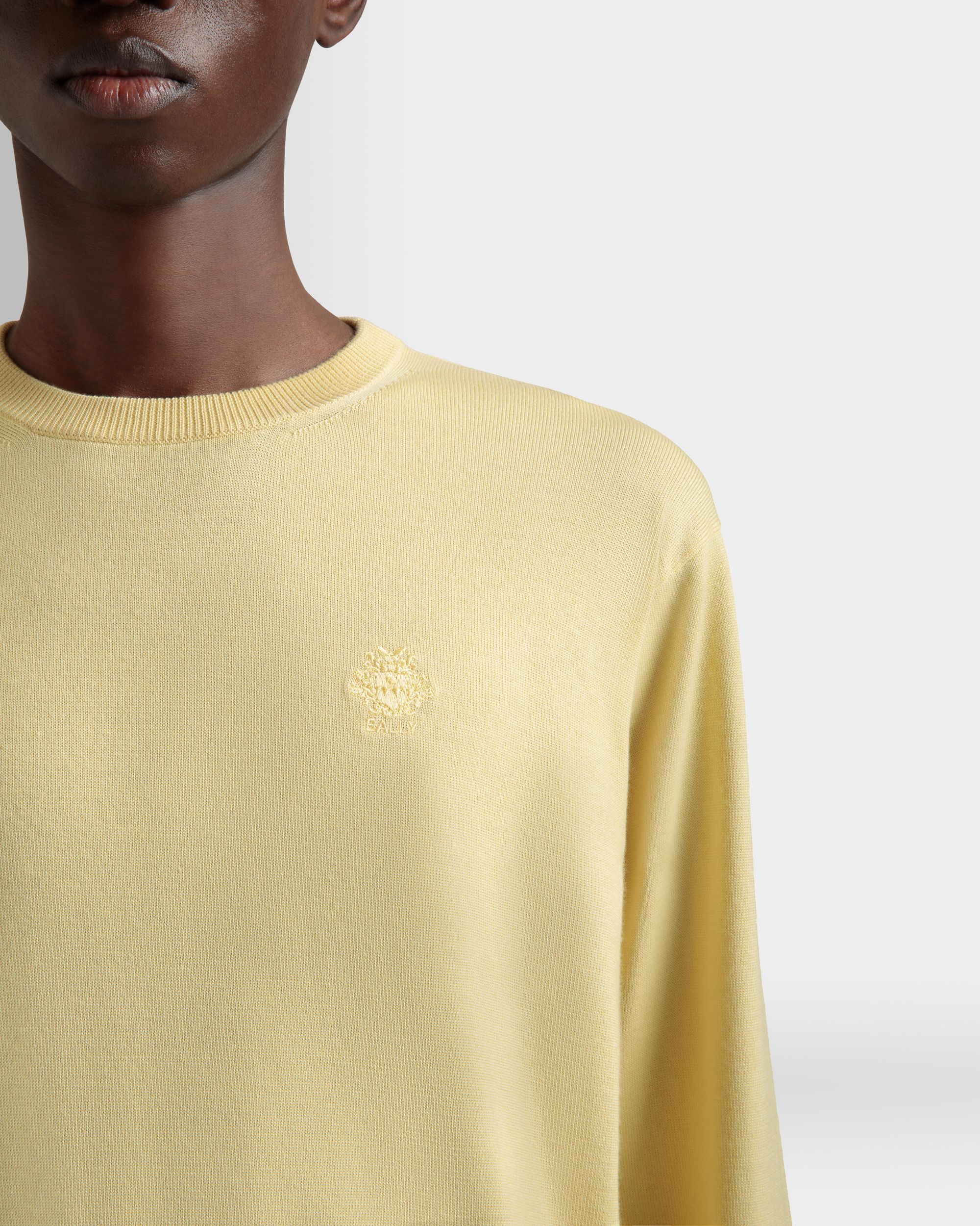 Bally Global - Crewneck Sweater in a Dusty Yellow Wool-Cashmere Blend - Yellow