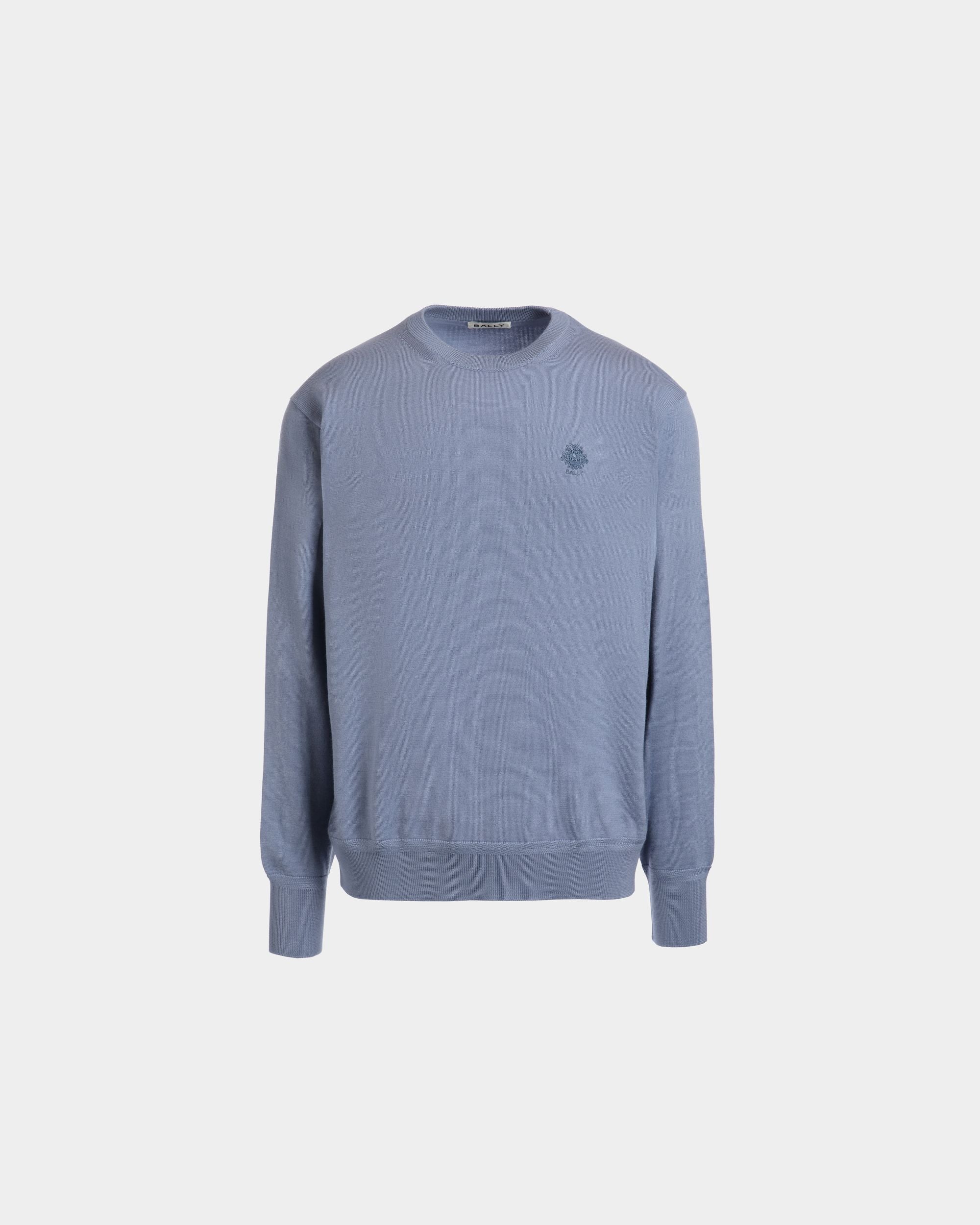 Bally Global - Crewneck Sweater in a Light Blue Wool and Cashmere Blend - Blue