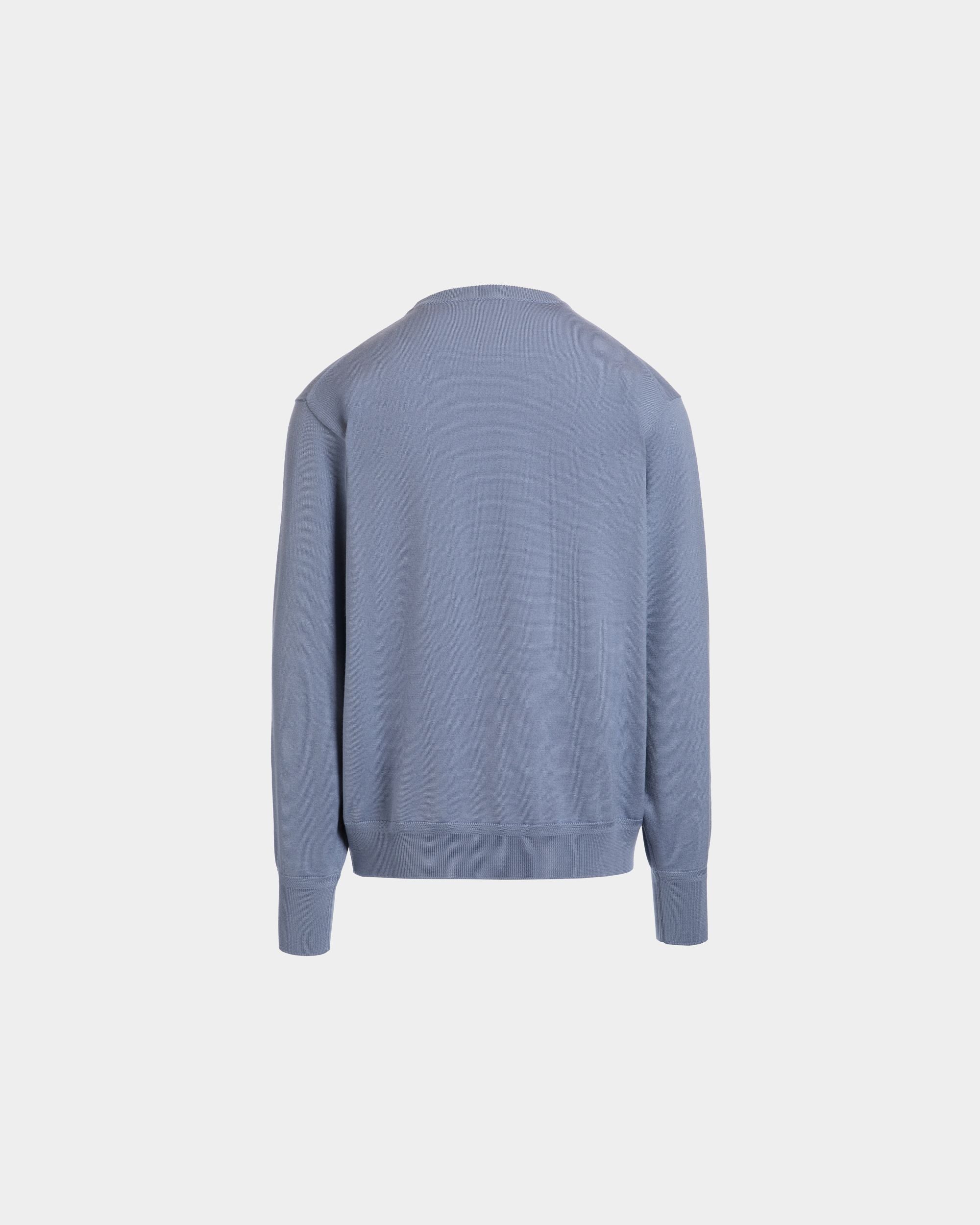 Bally Global - Crewneck Sweater in a Light Blue Wool and Cashmere Blend - Blue