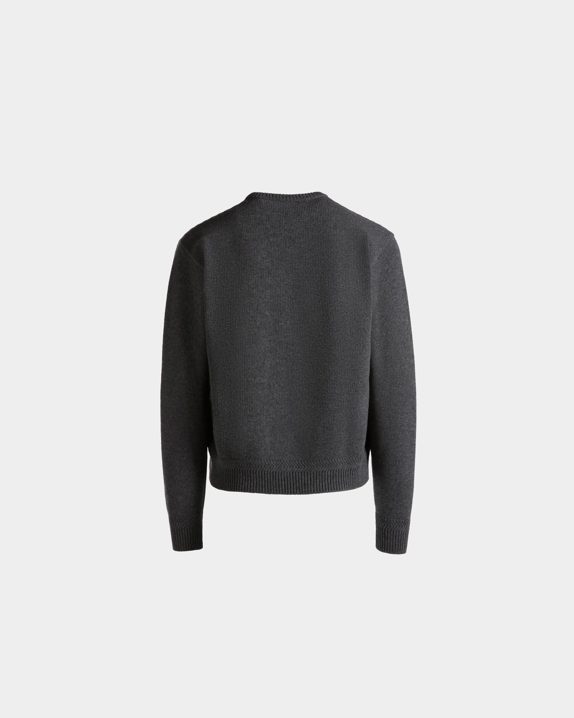 Bally Global - Jersey De Cuello Redondo Con Logotipo De Lana Gris Oscuro - Gris