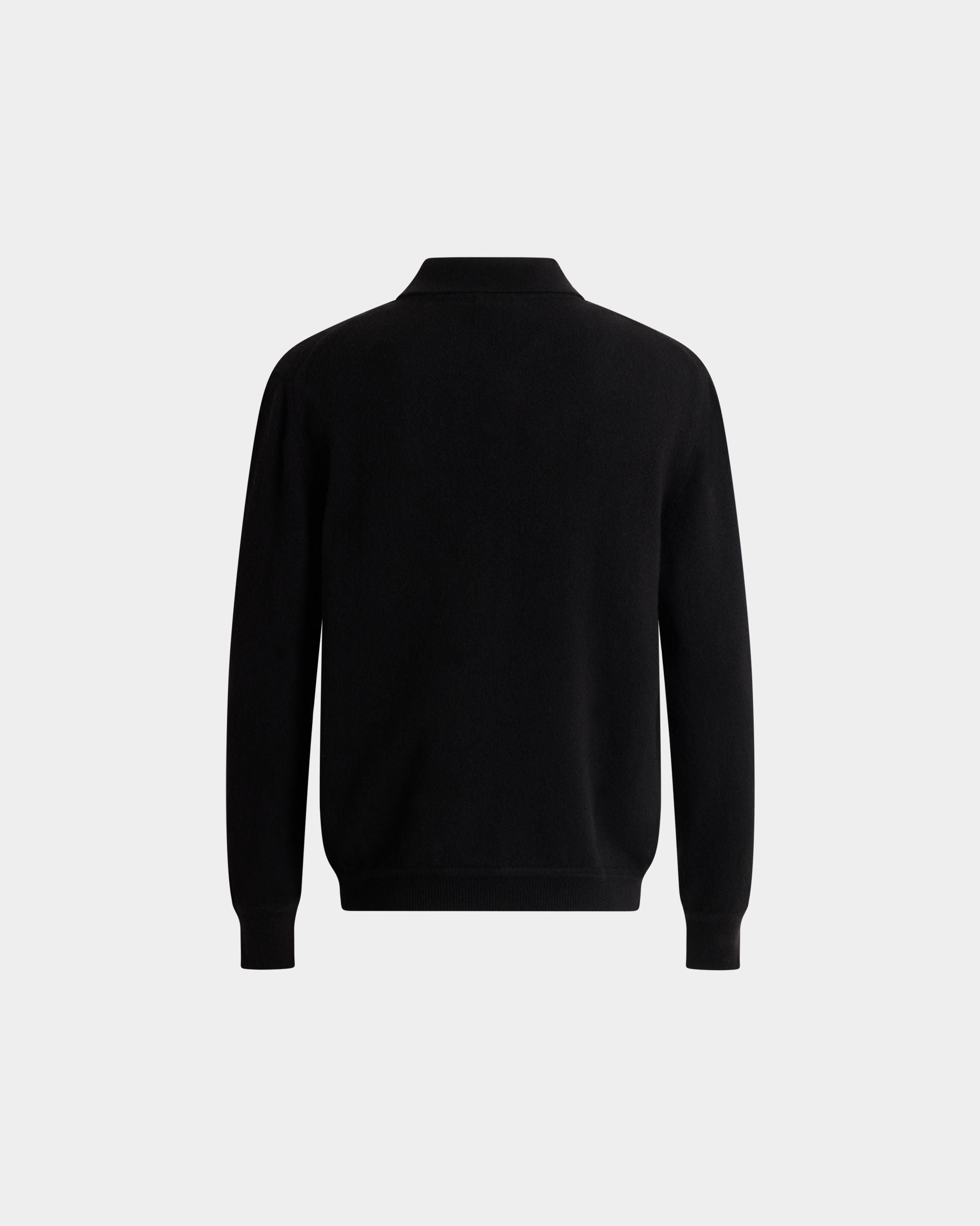 Bally Global - Long Sleeve Polo Shirt in Black Cashmere - Black