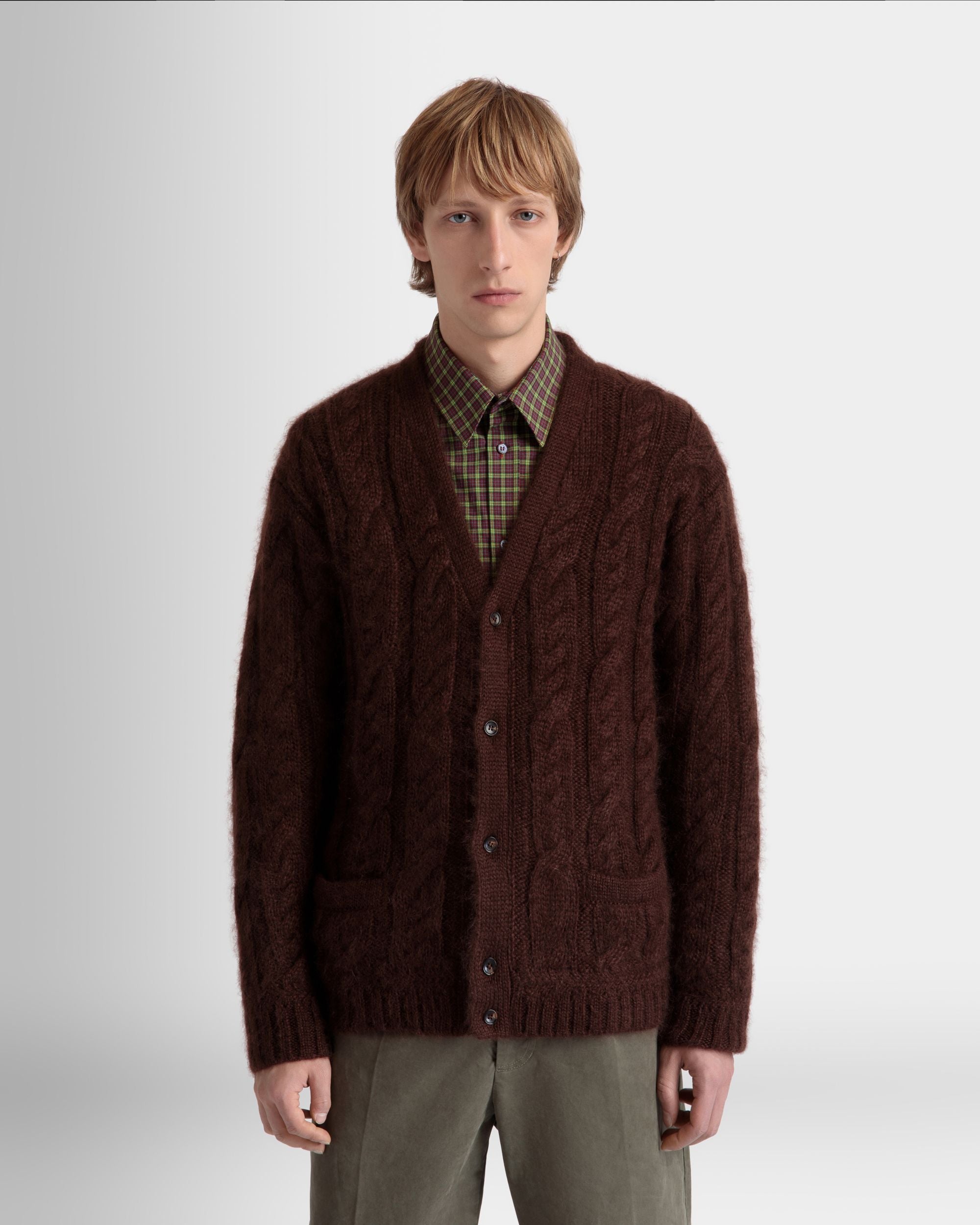 Bally Global - Cardigan in Brown Mohair And Silk - Brown
