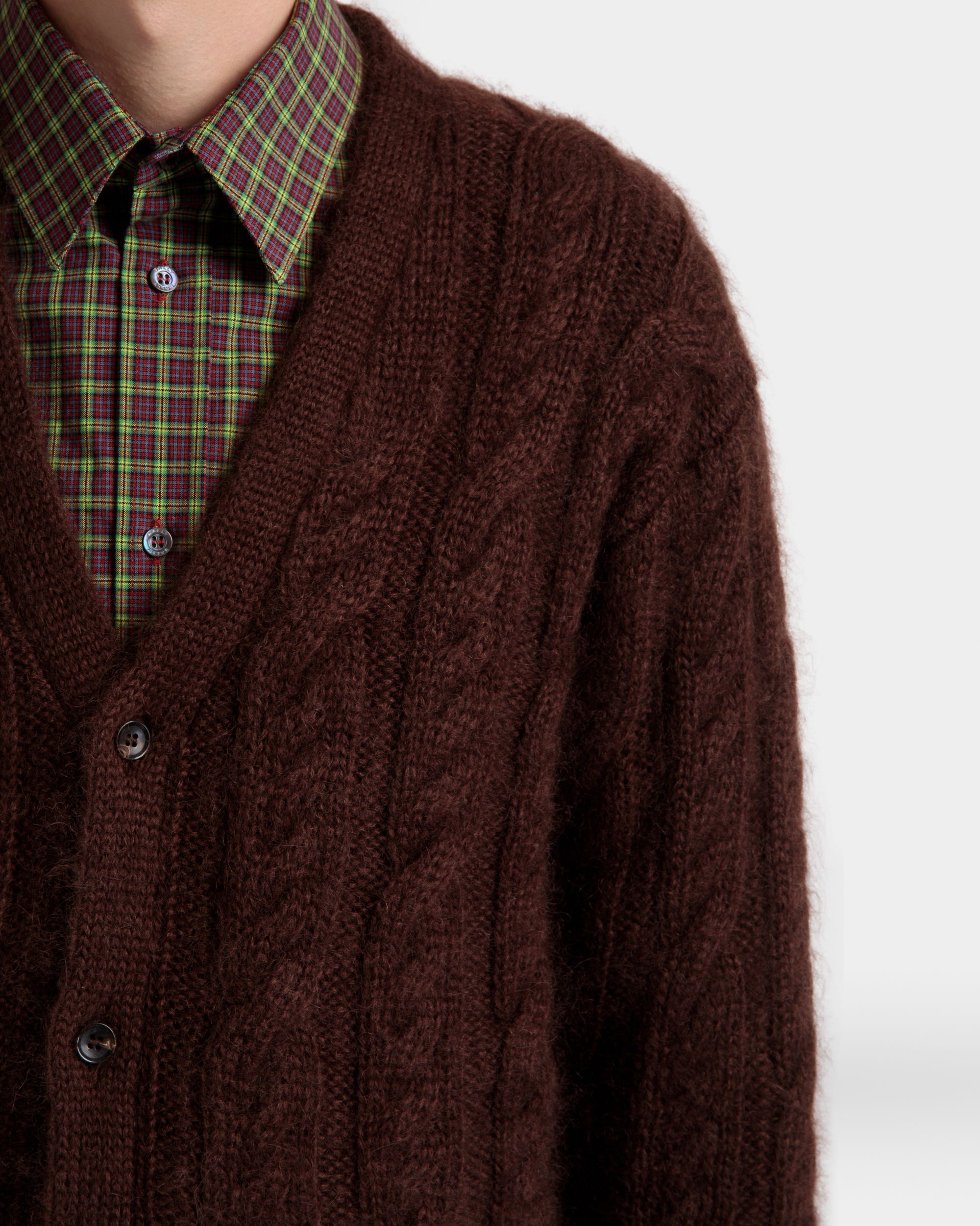Bally Global - Cardigan in Brown Mohair And Silk - Brown